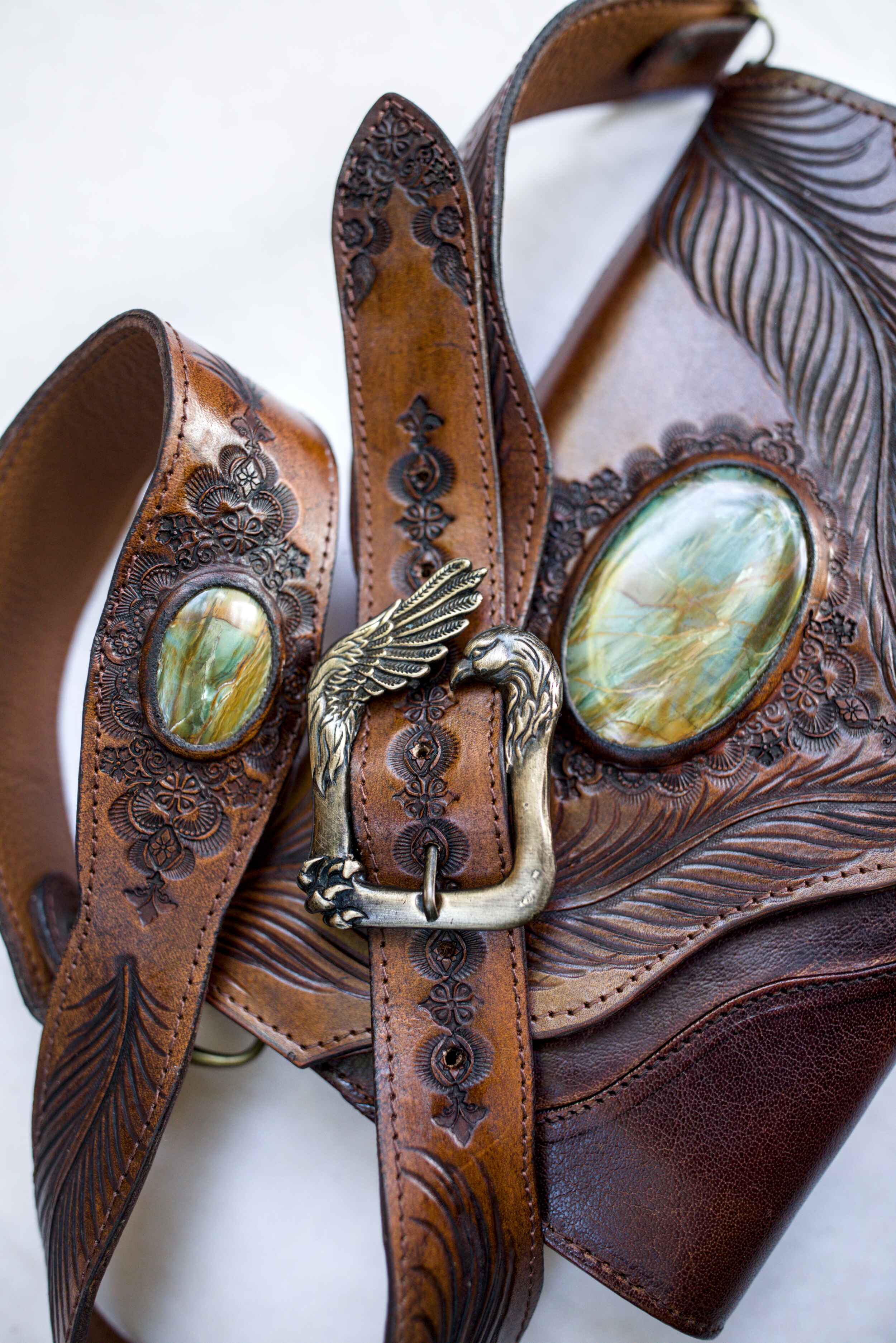 Eagle Feather Clutch with Dragon Stone