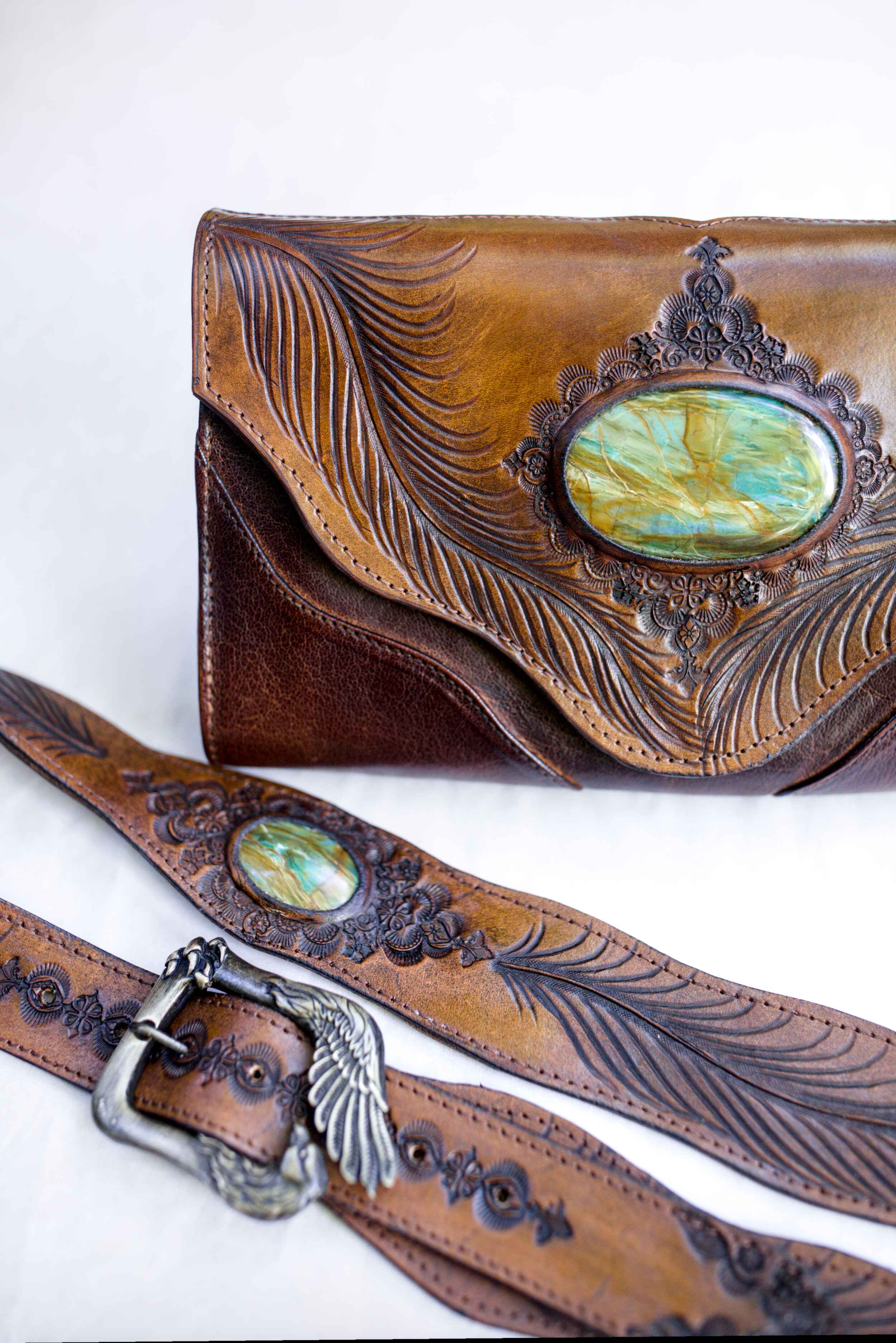 Eagle Feather Clutch with Dragon Stone