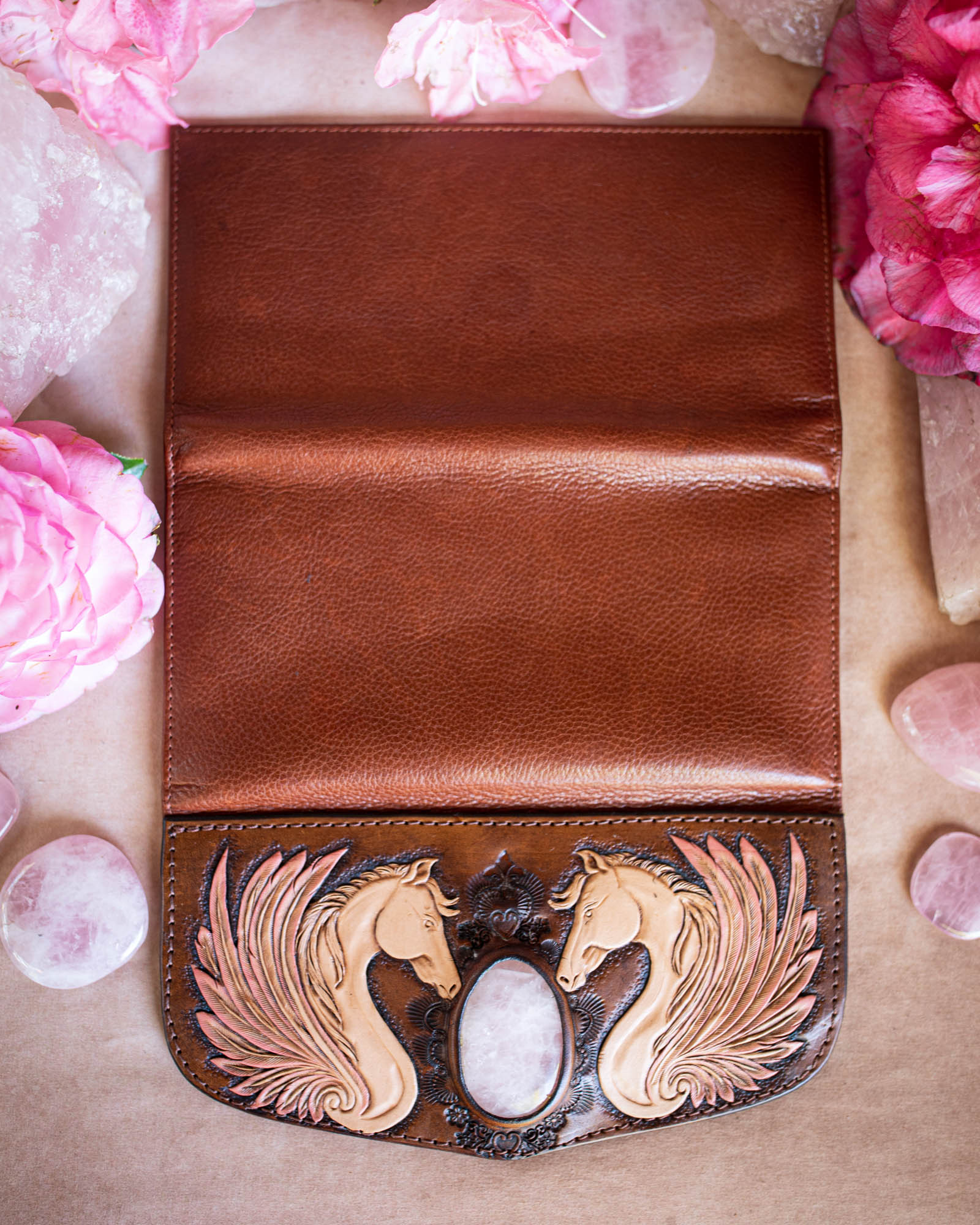 Pegasus Wallet with Rose Quartz