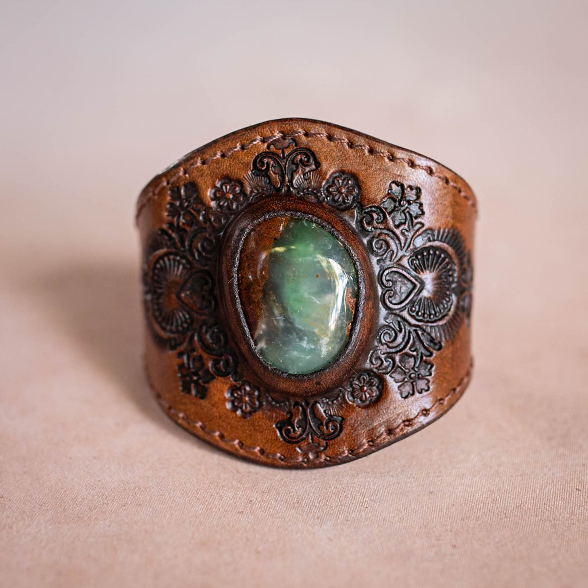 Mandala Cuff with Chrysoprase