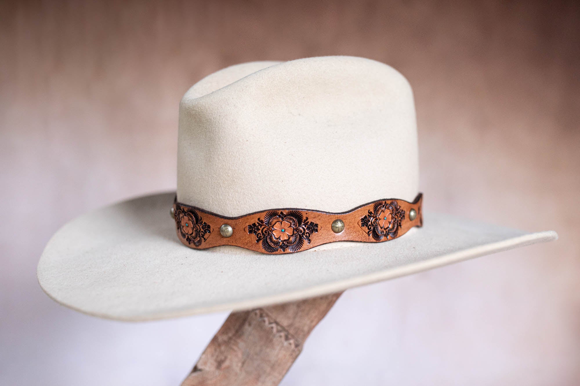 Desert Bloom Hat Band with Turquoise