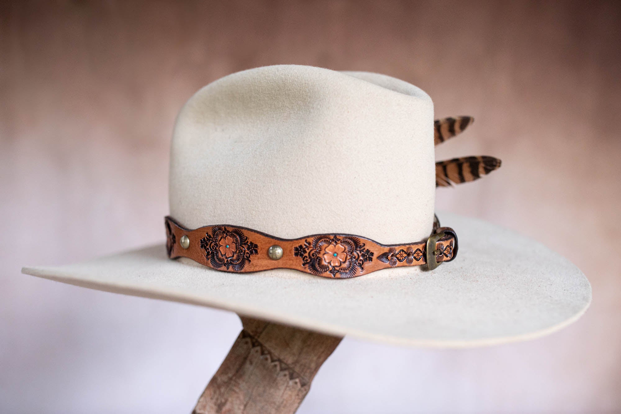 Desert Bloom Hat Band with Turquoise