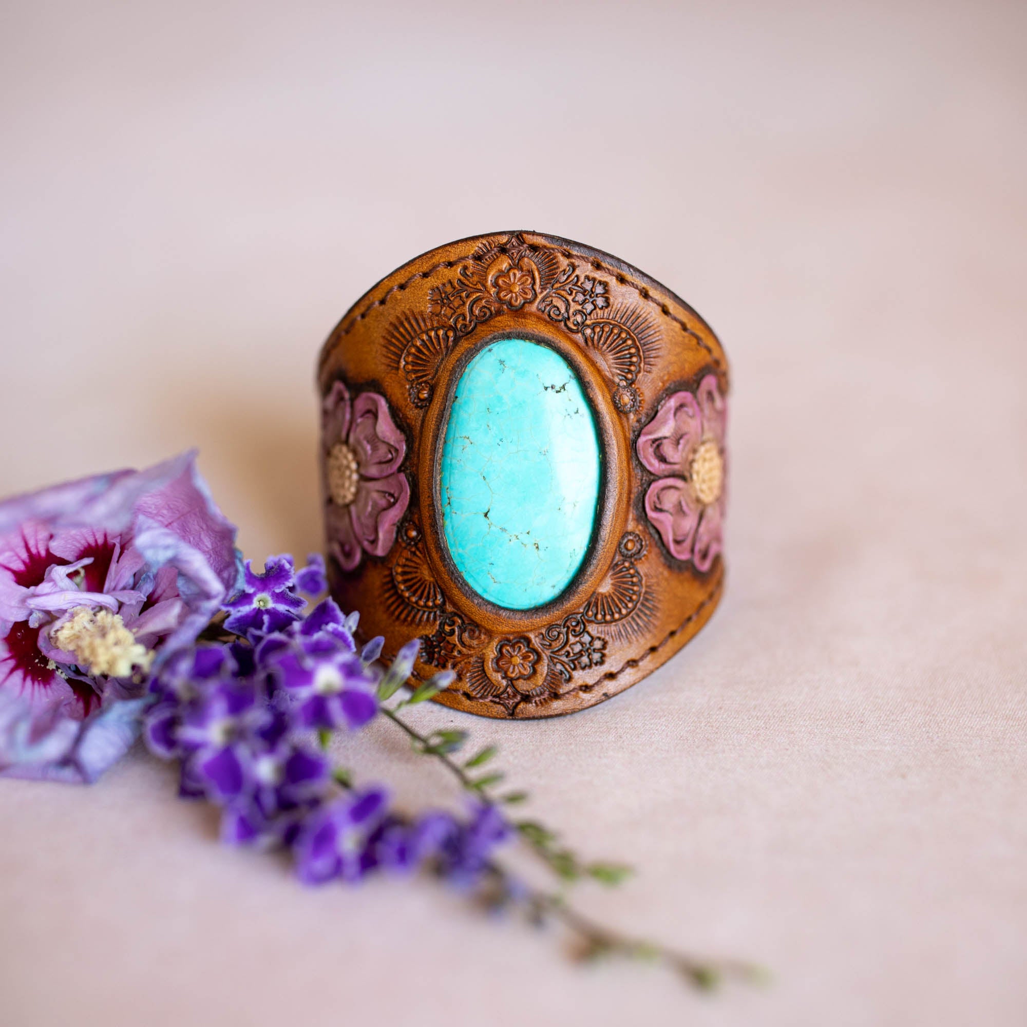 Desert Bloom Cuff with Turquoise