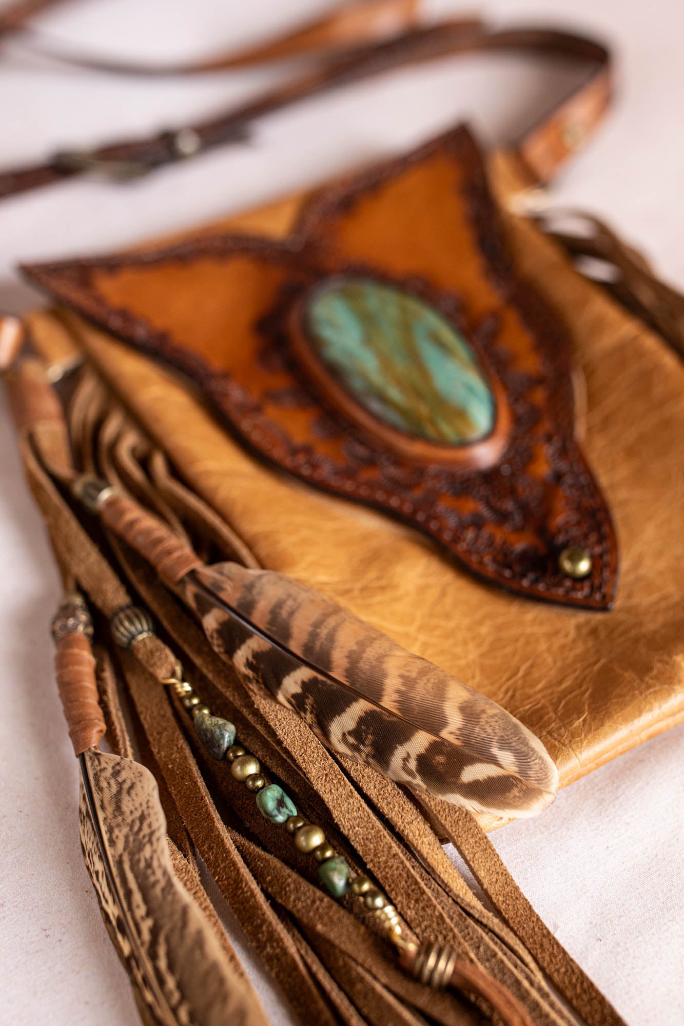 Gypsy Wanderer Phone Pouch with Dragon Stone