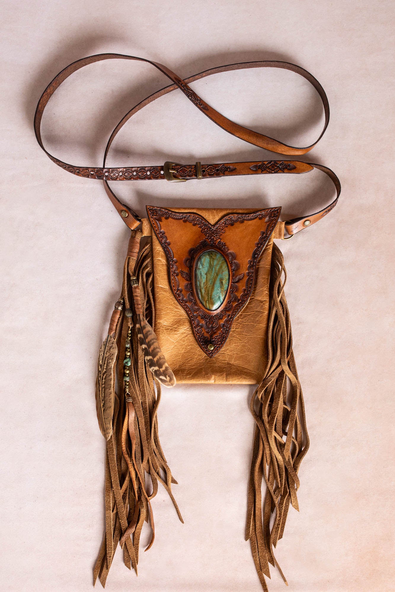 Gypsy Wanderer Phone Pouch with Dragon Stone