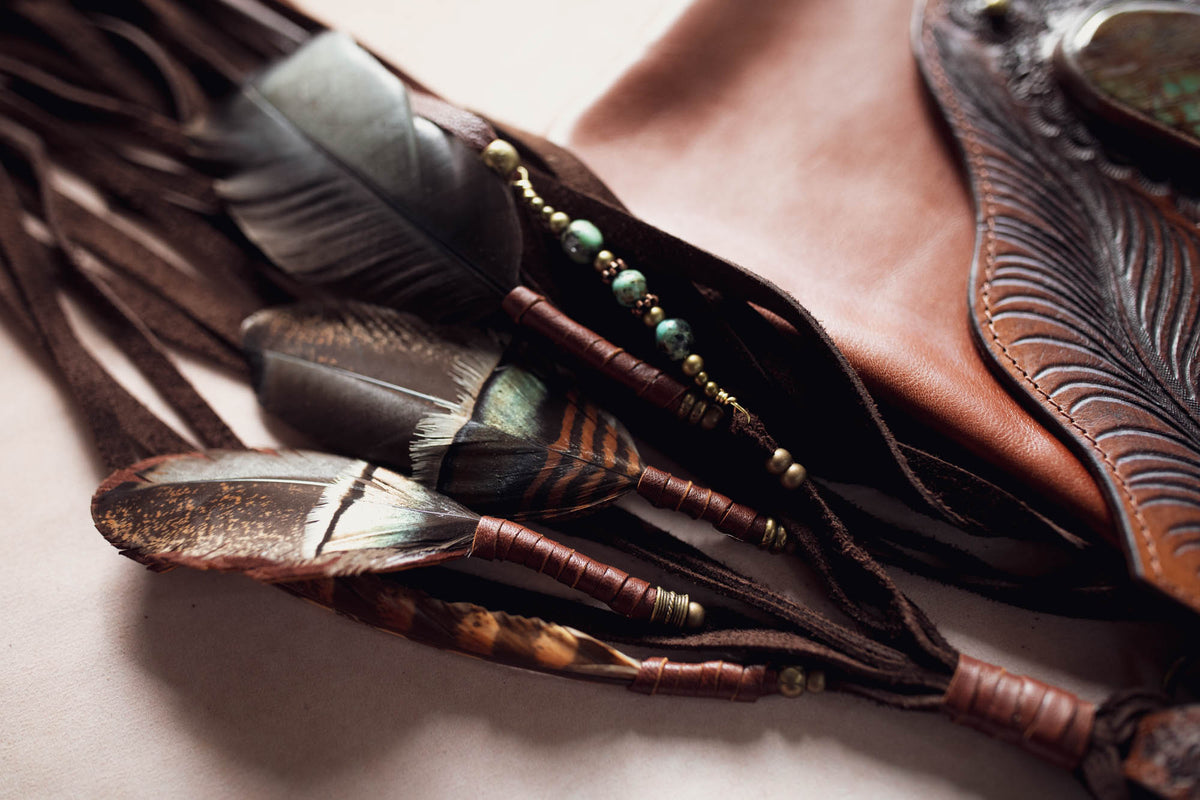 Eagle Feather Gypsy Wanderer Bag with Dragon Stone