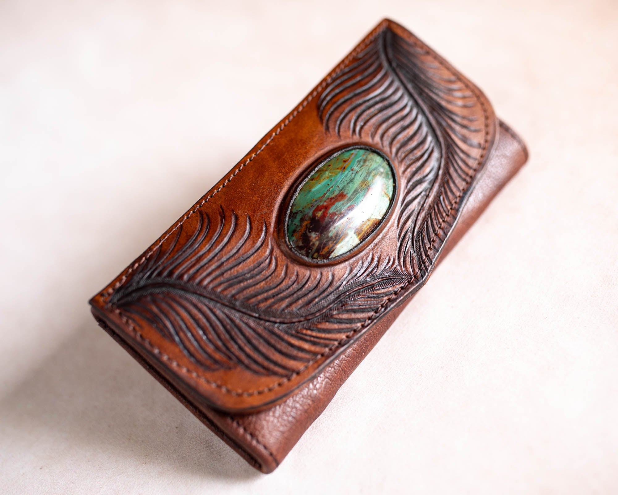 Eagle Feather Wallet with Dragon Stone