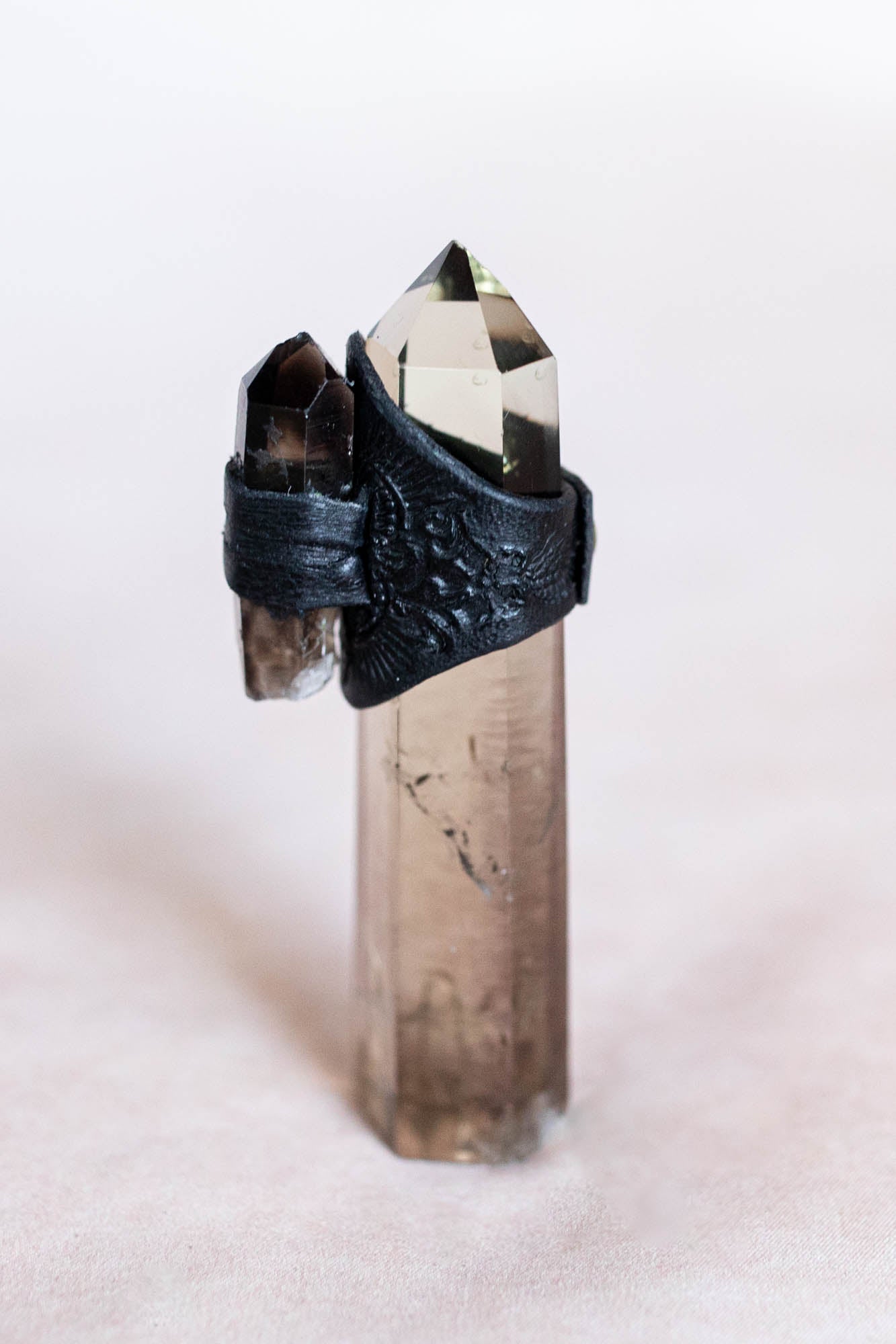 Black Magic Druid Ring with Smoky Quartz