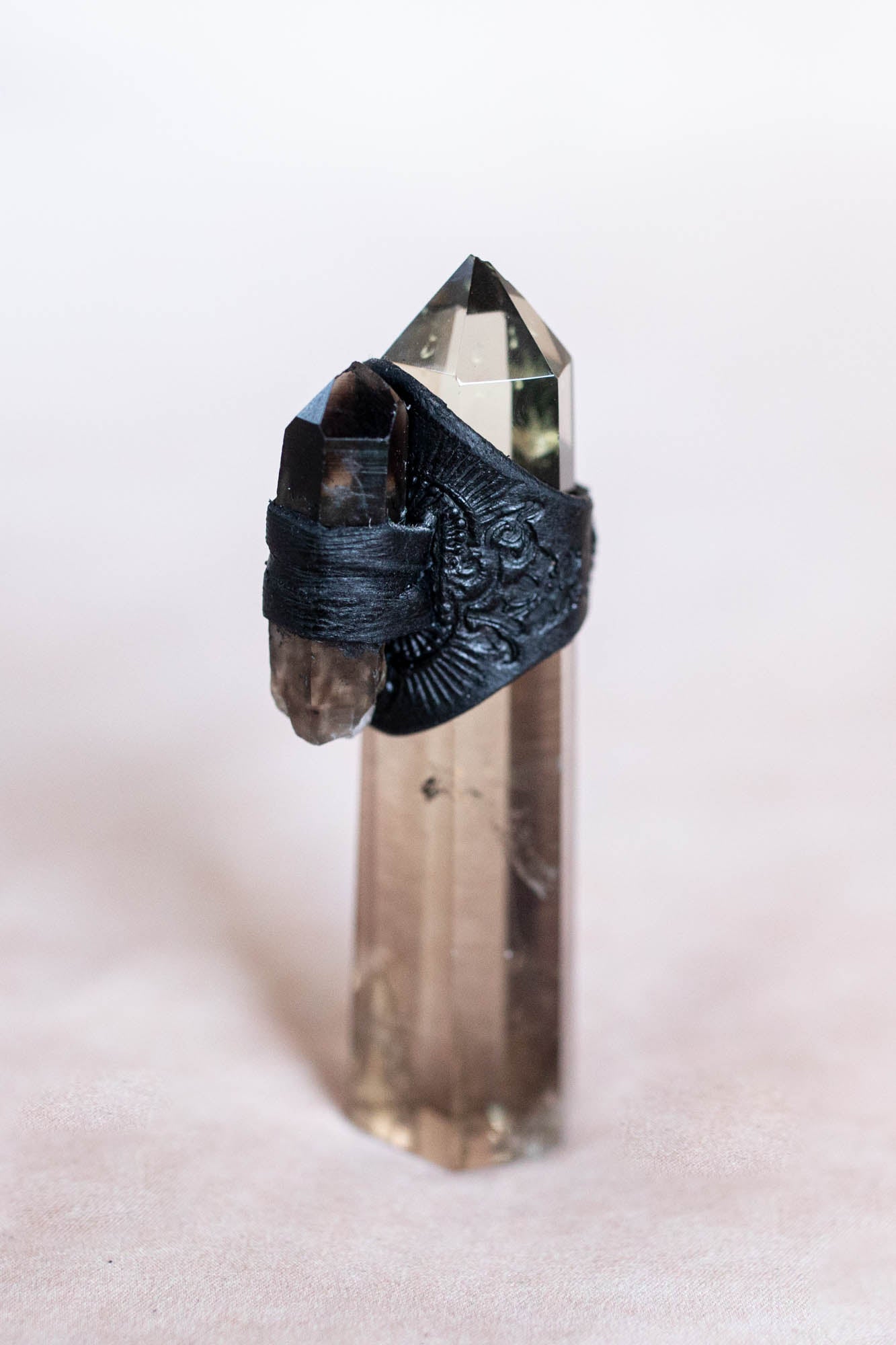 Black Magic Druid Ring with Smoky Quartz