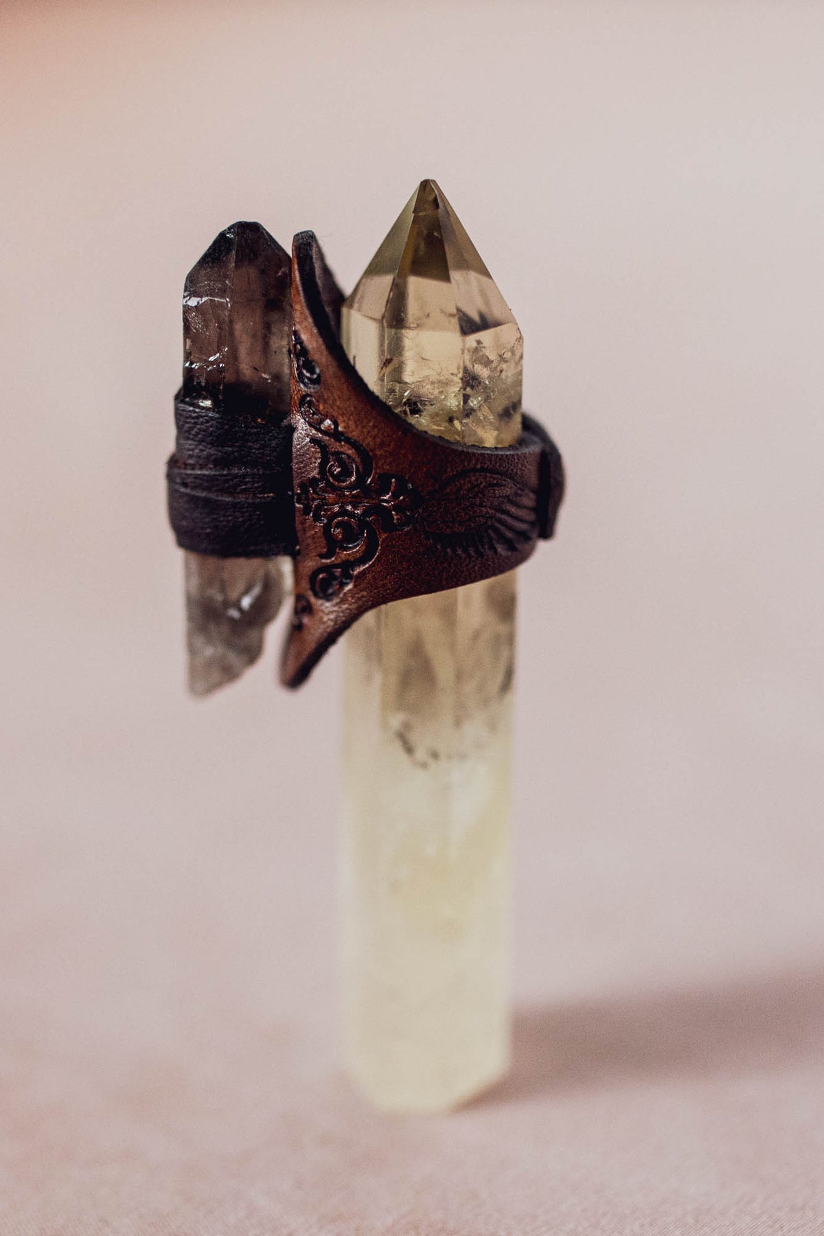 Druid Ring with Smoky Quartz