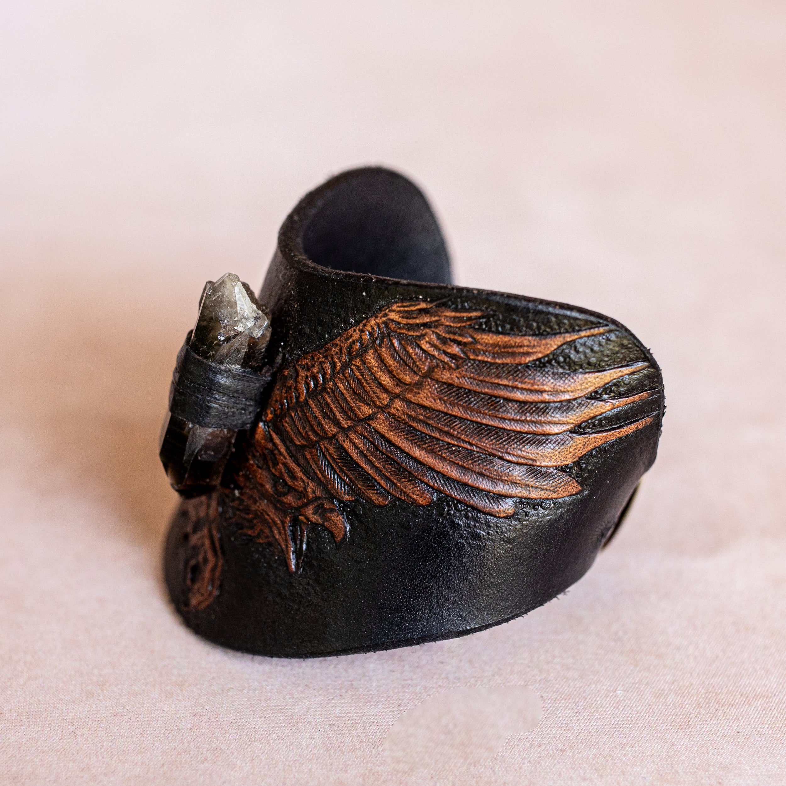 Black Bay Rebel Eagle Cuff with Smoky Quartz
