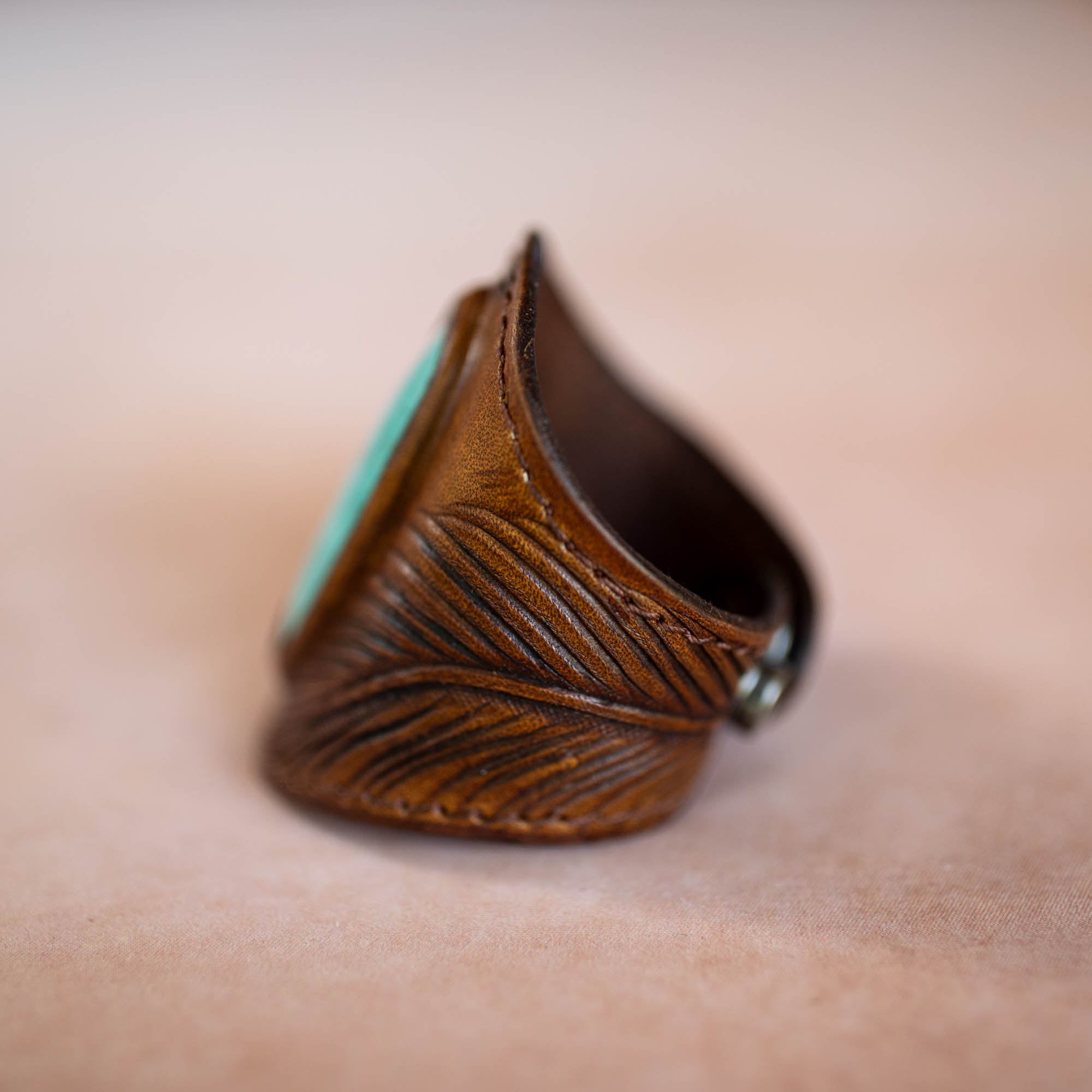 Eagle Feather Cuff with Turquoise