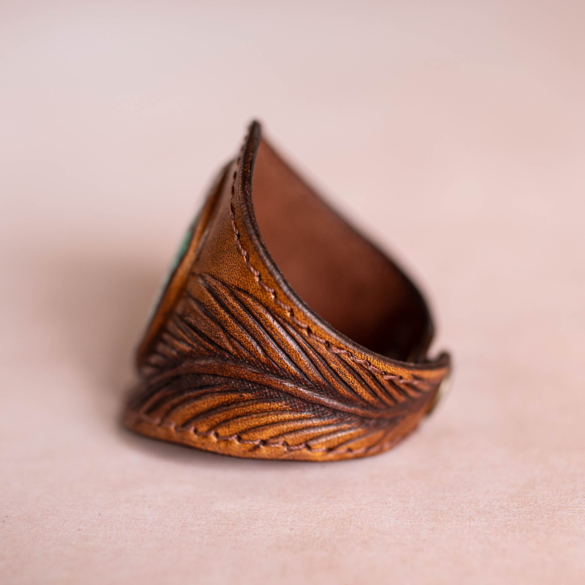 Eagle Feather Cuff with Turquoise