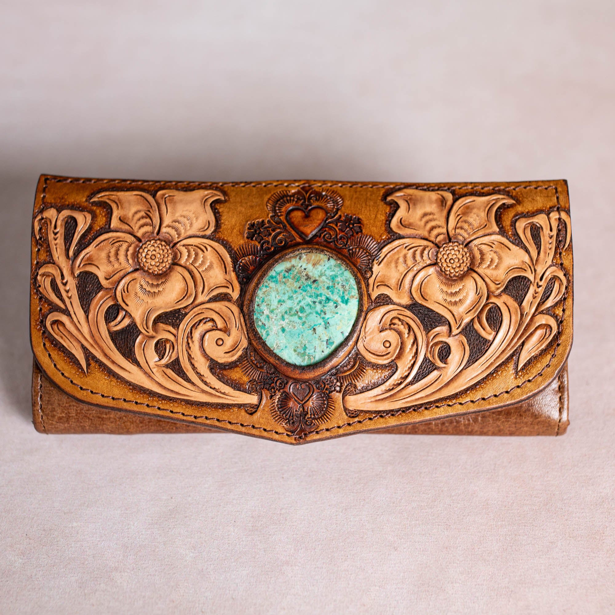 Flower Wallet with Mexican Turquoise