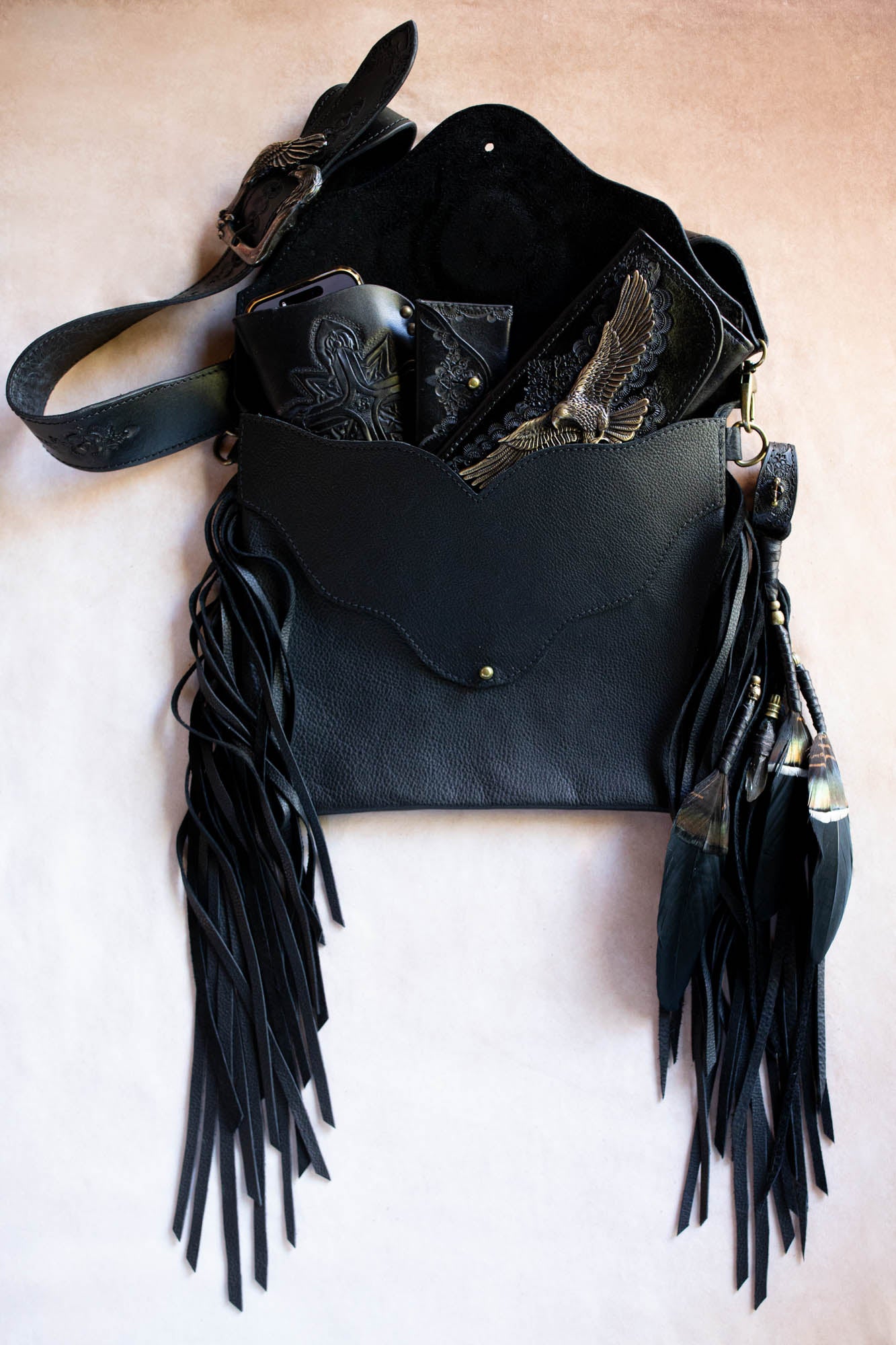 Guardian Wings Gypsy Wanderer Bag with Labradorite