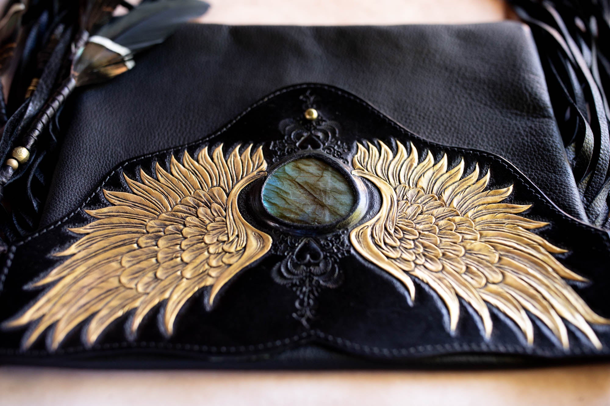 Guardian Wings Gypsy Wanderer Bag with Labradorite