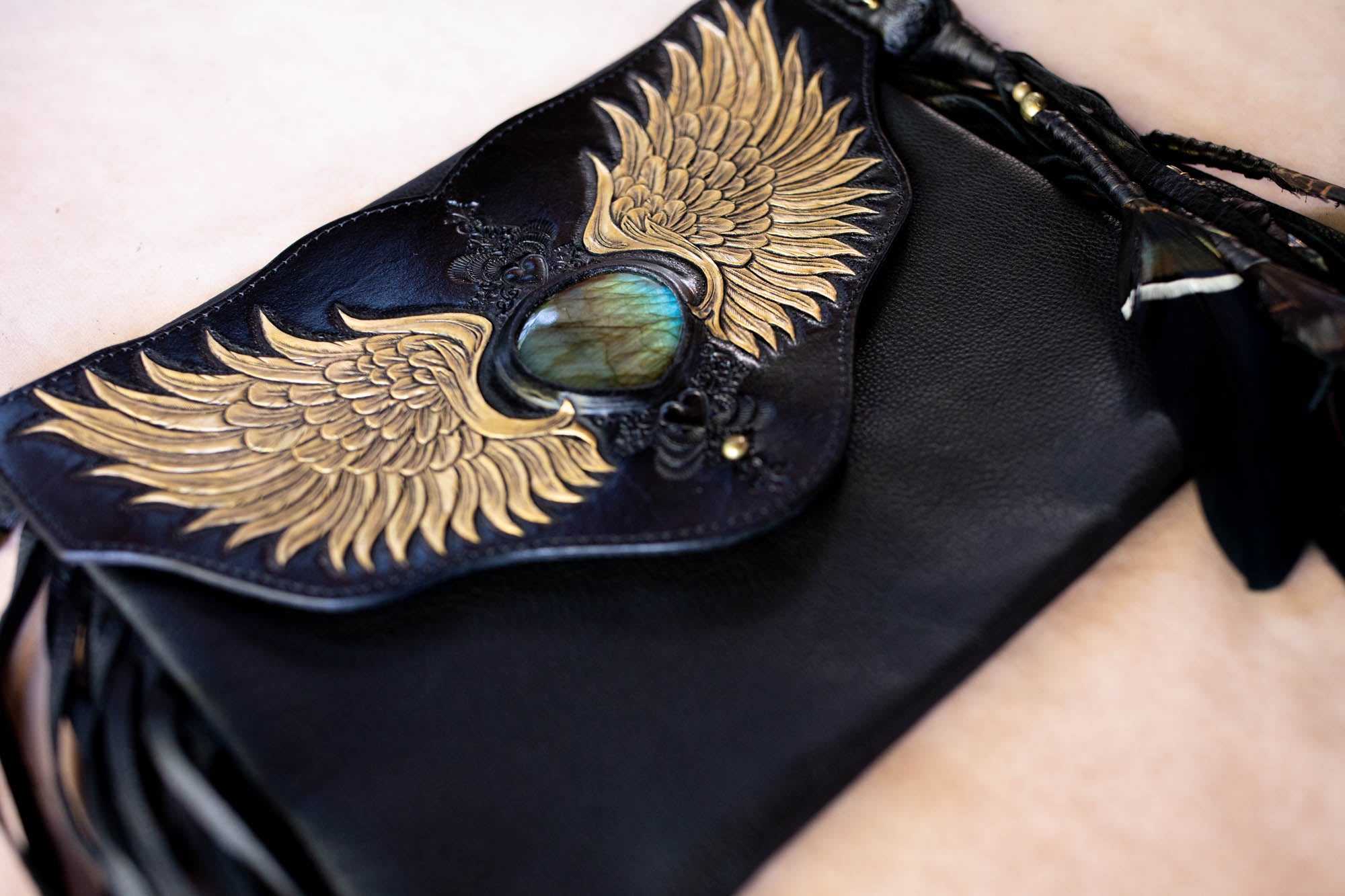 Guardian Wings Gypsy Wanderer Bag with Labradorite