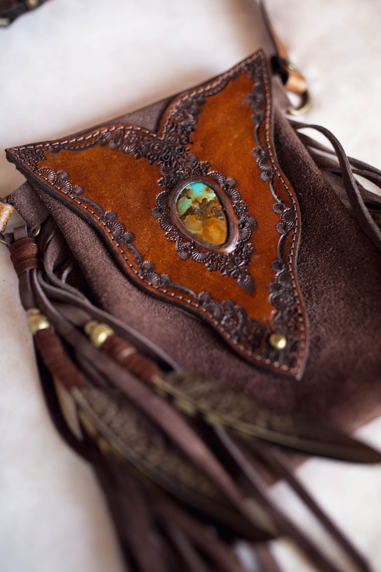 Gypsy Wanderer Phone Pouch with Turquoise