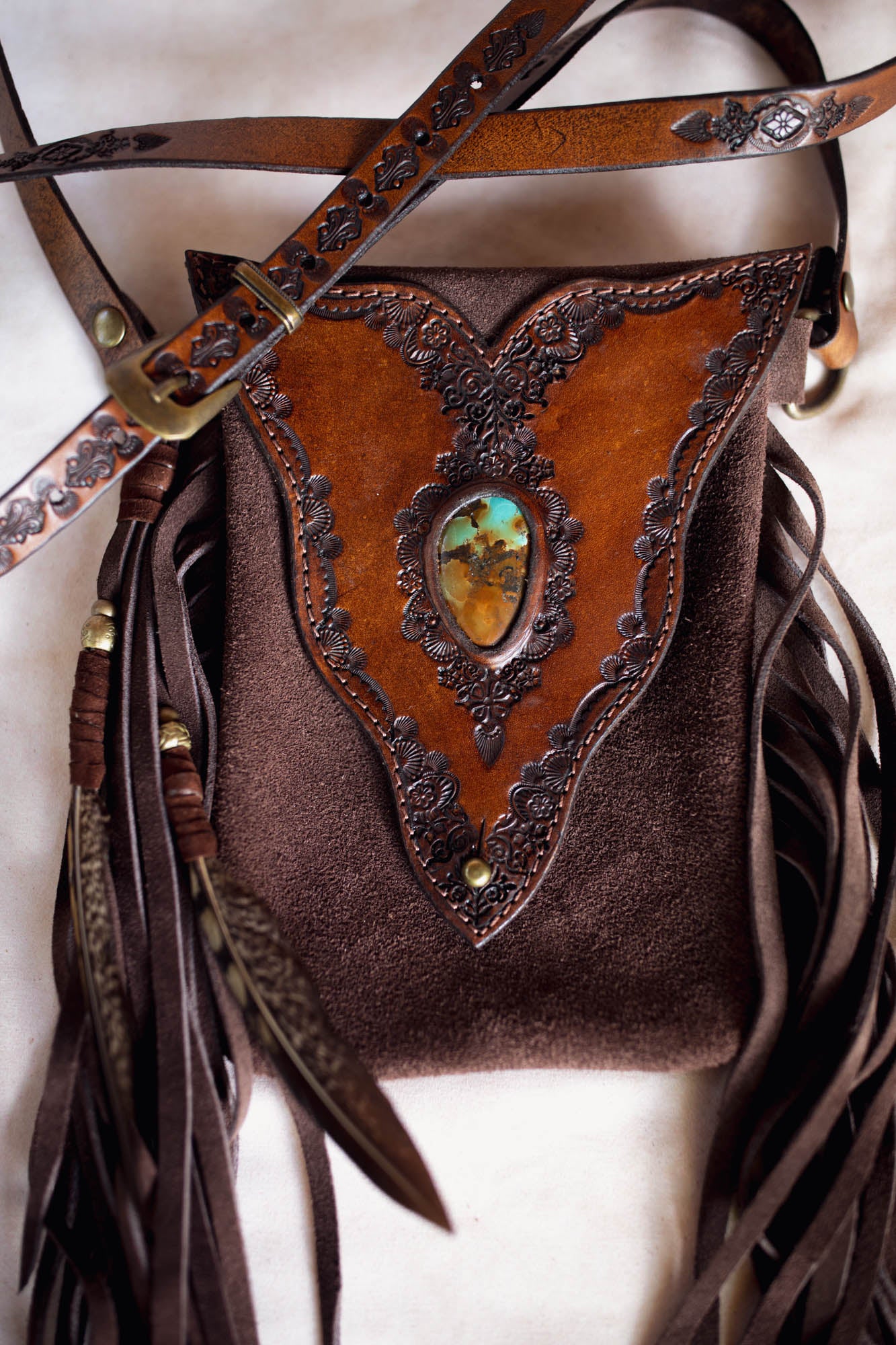 Gypsy Wanderer Phone Pouch with Turquoise