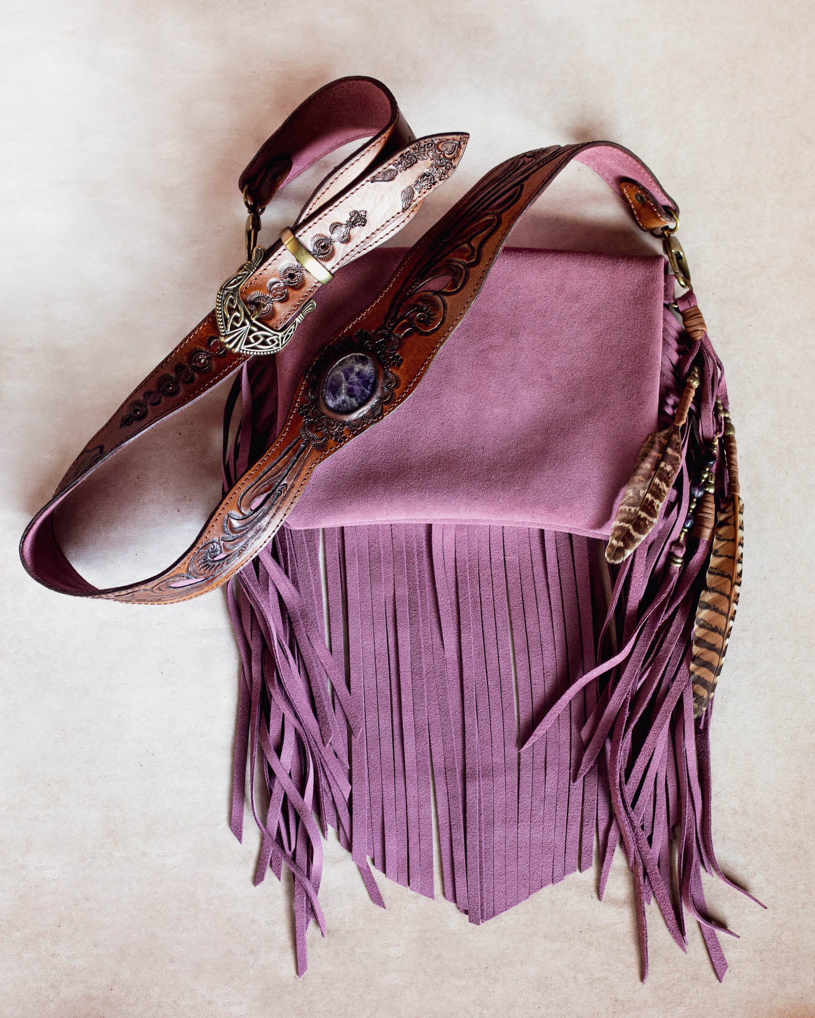 Petite Gypsy Wanderer Bag with Amethyst - Buffalo Girl®