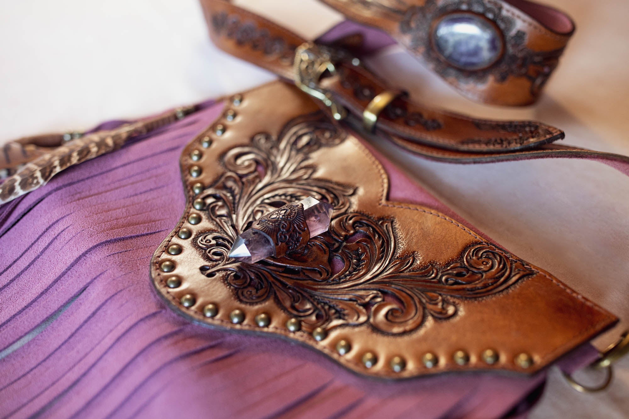 Petite Gypsy Wanderer Bag with Amethyst - Buffalo Girl®