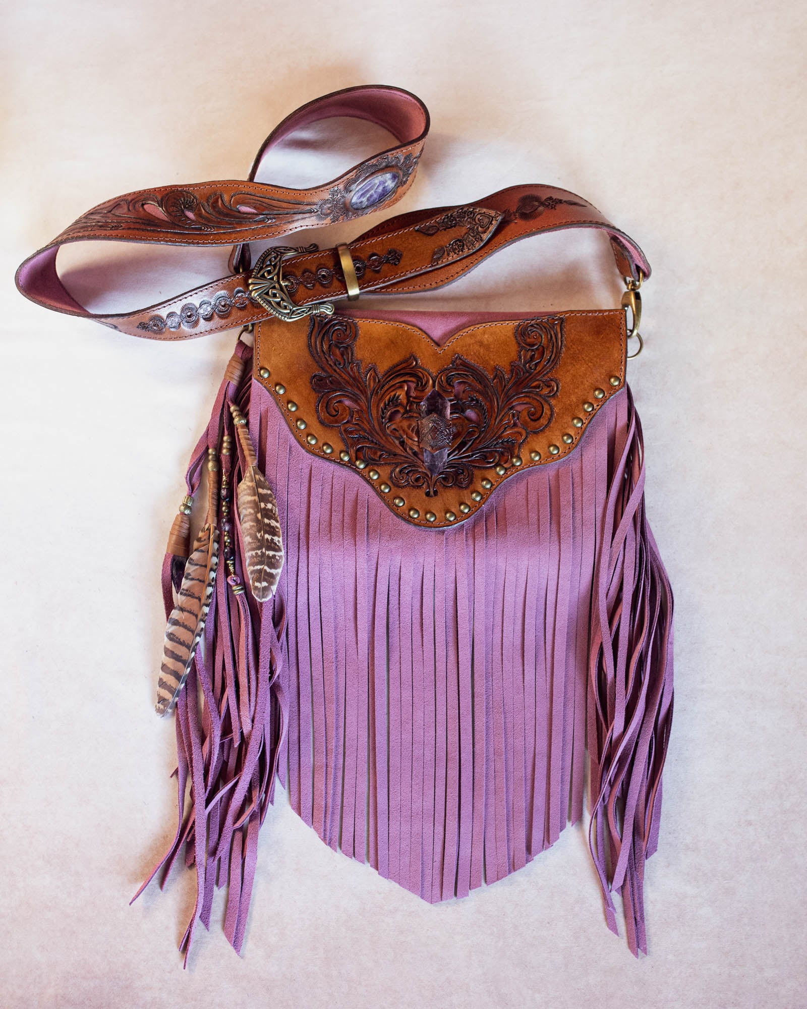 Petite Gypsy Wanderer Bag with Amethyst - Buffalo Girl®