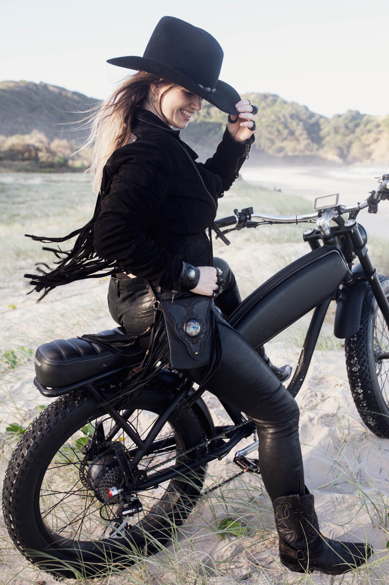 Black Magic Gypsy Wanderer Phone Pouch with Labradorite