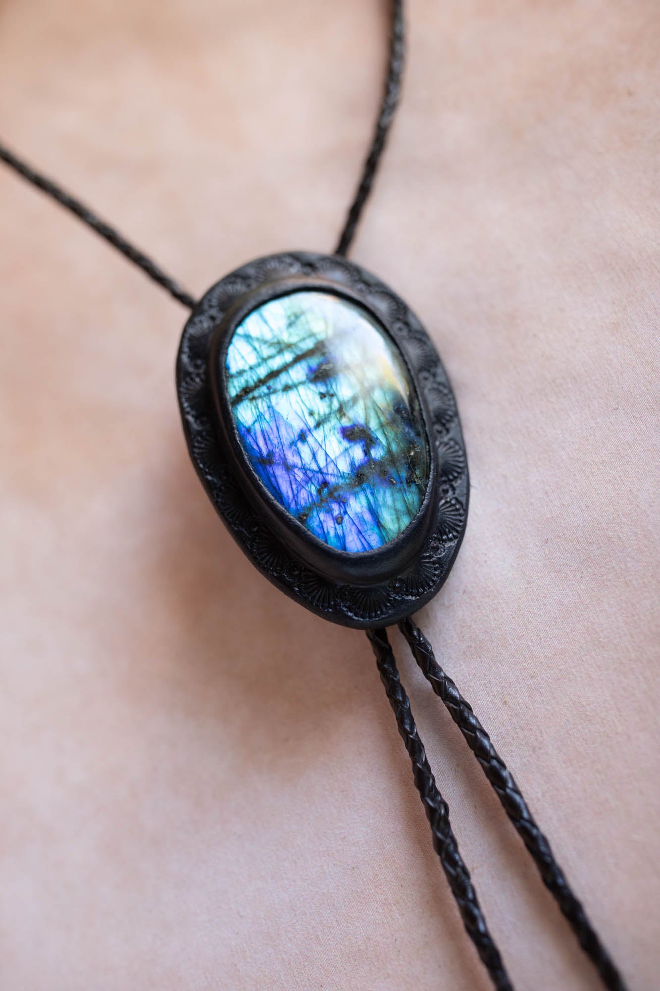 Labradorite Bolo Tie