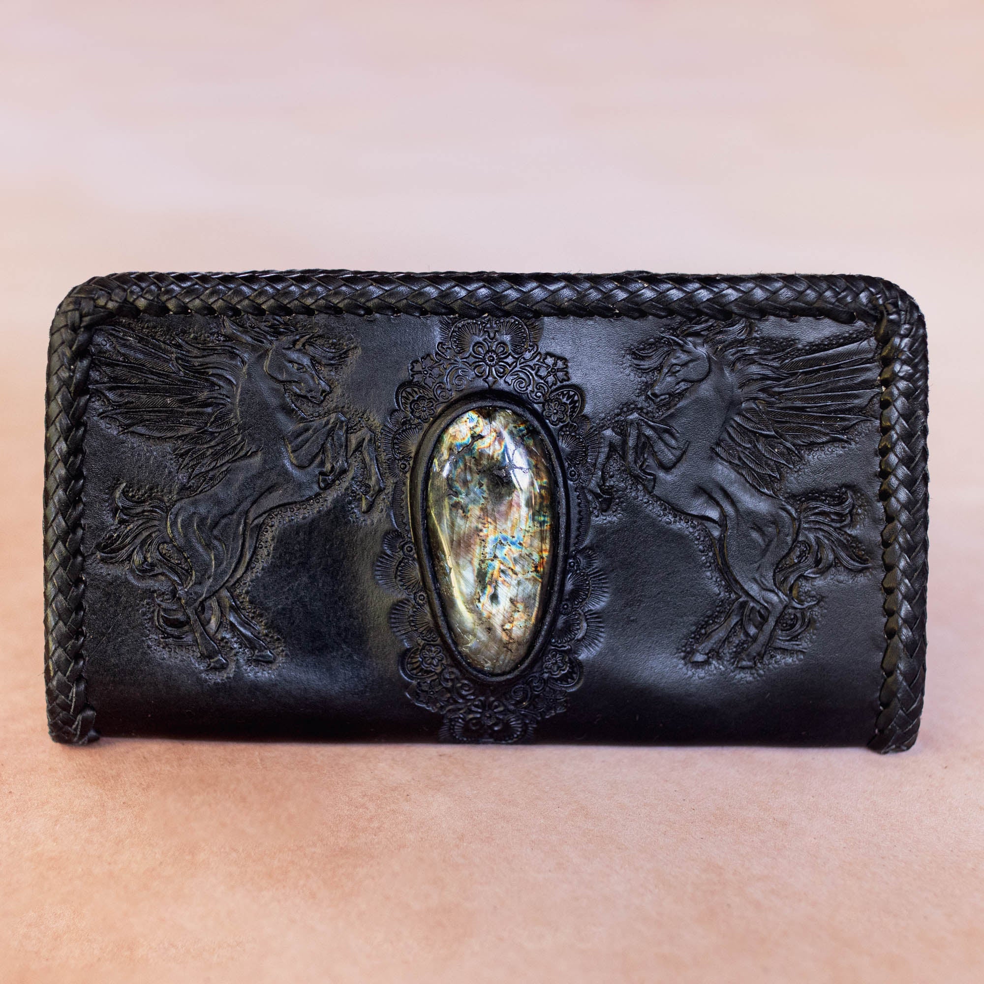 Large Pegasus Wallet with Labradorite