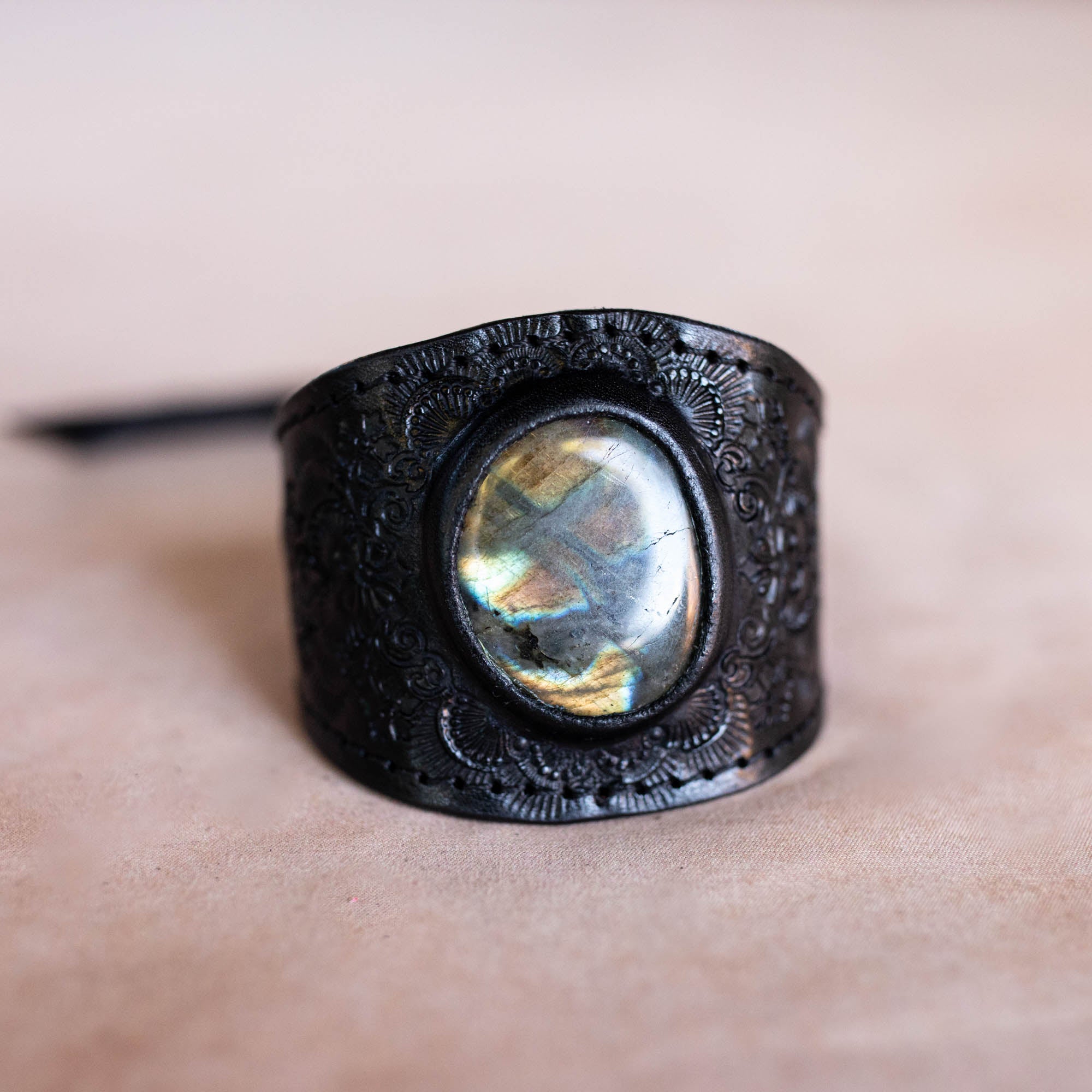 Black Magic Cuff with Labradorite