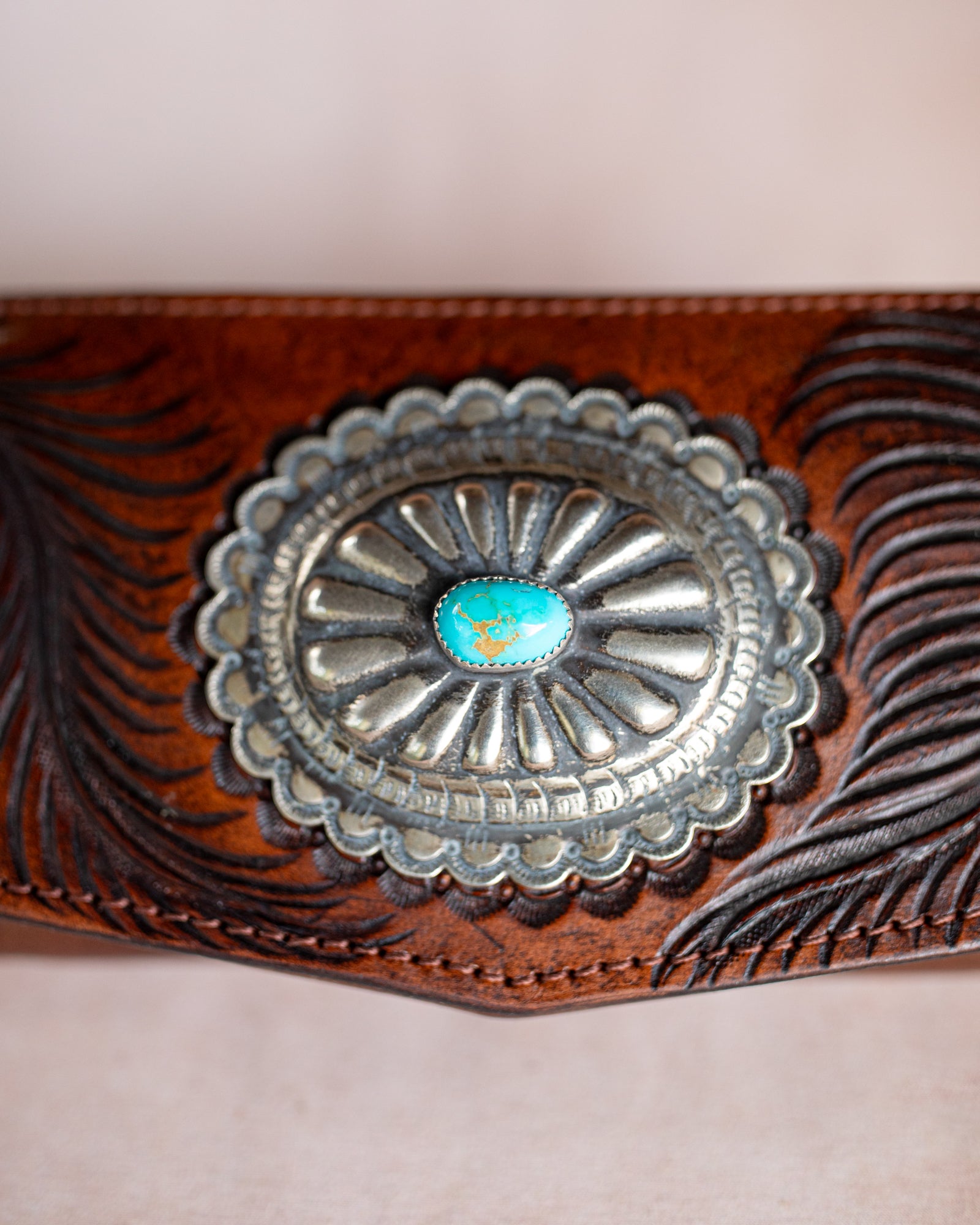 Eagle Feather Wallet with Navajo Concho