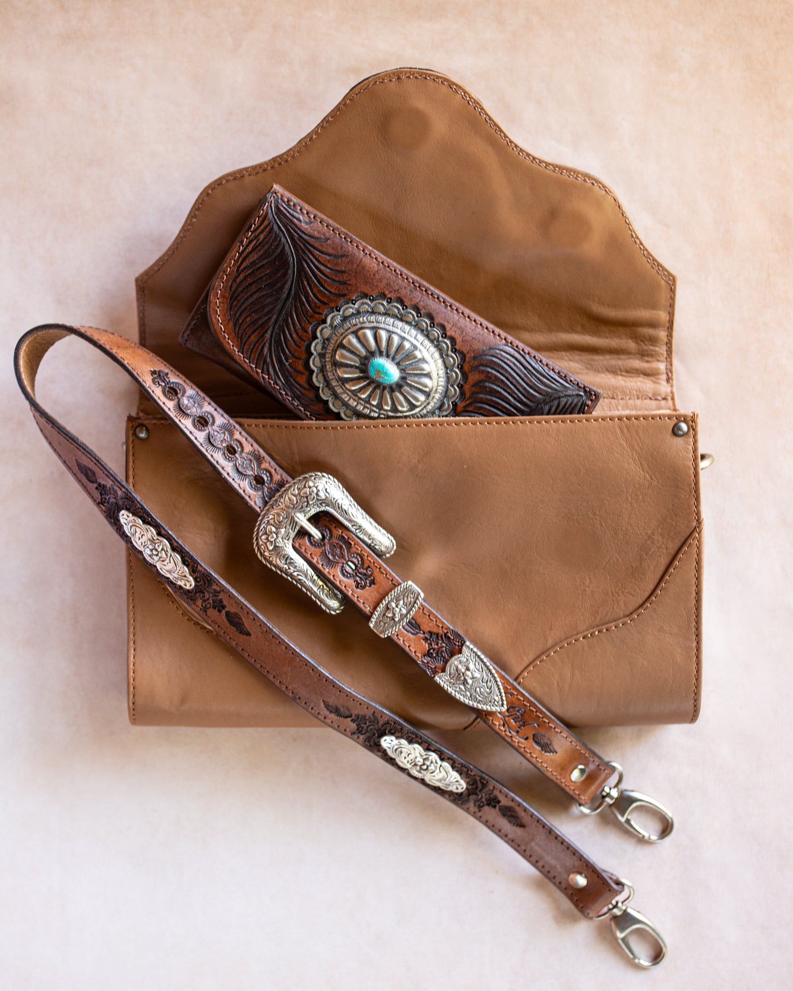 Pegasus Clutch with Navajo Concho