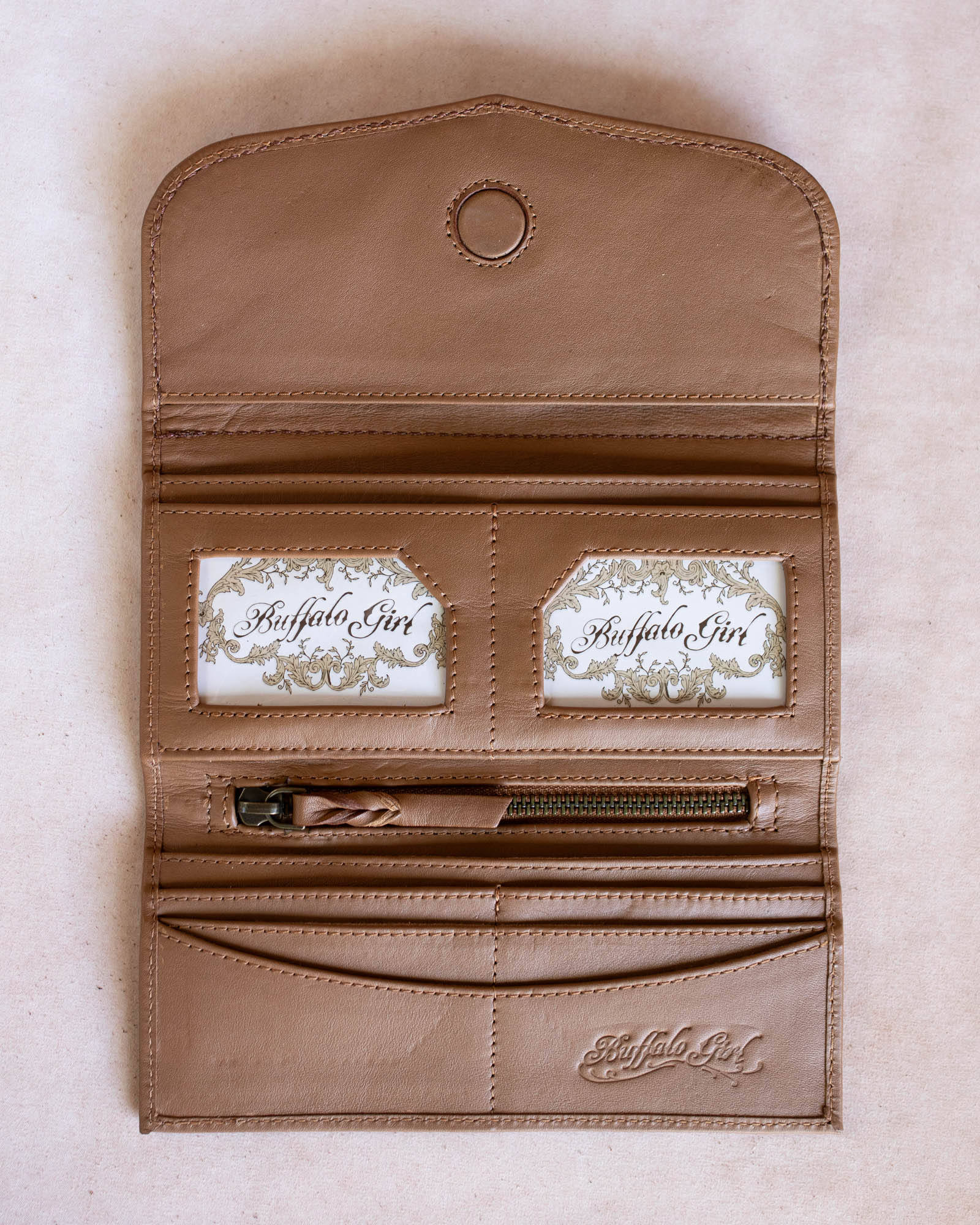 Hand Painted Flower Wallet with Rose Quartz