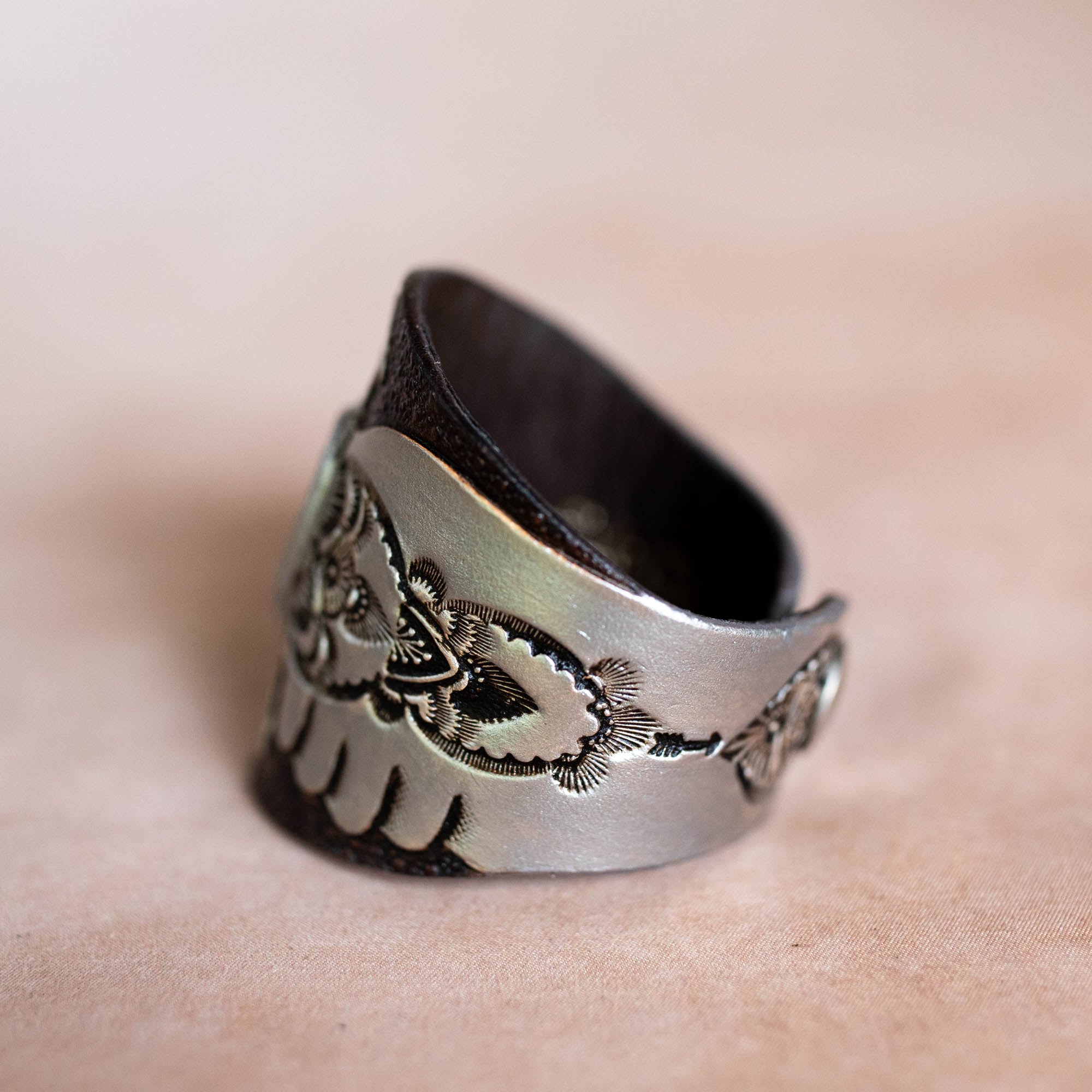 Hand Painted Thunderbird Cuff with Turquoise