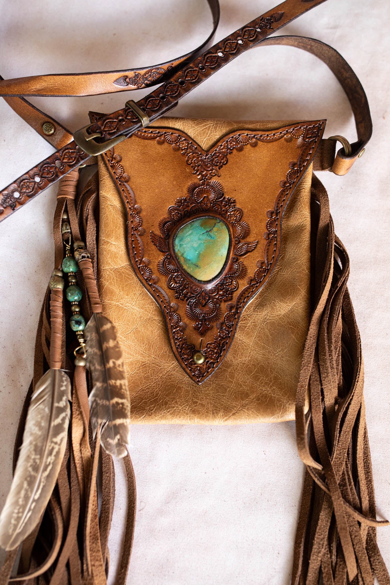Gypsy Wanderer Phone Pouch with Turquoise