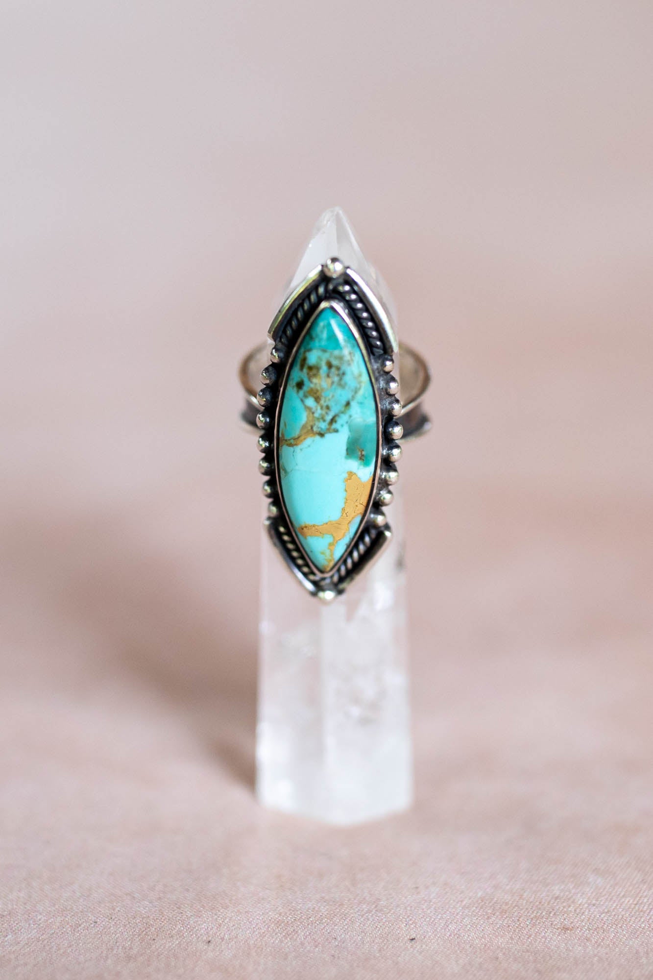 Turquoise ring with silver band