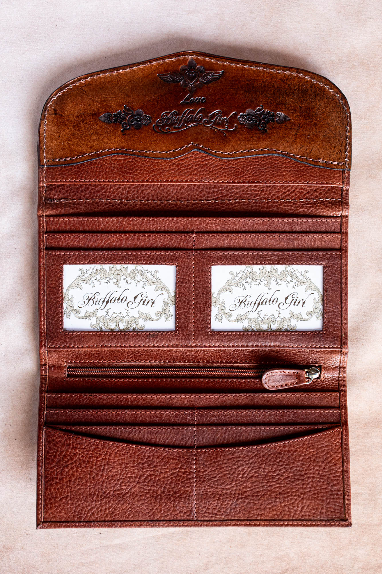 Eagle Feather Wallet with Mexican Turquoise