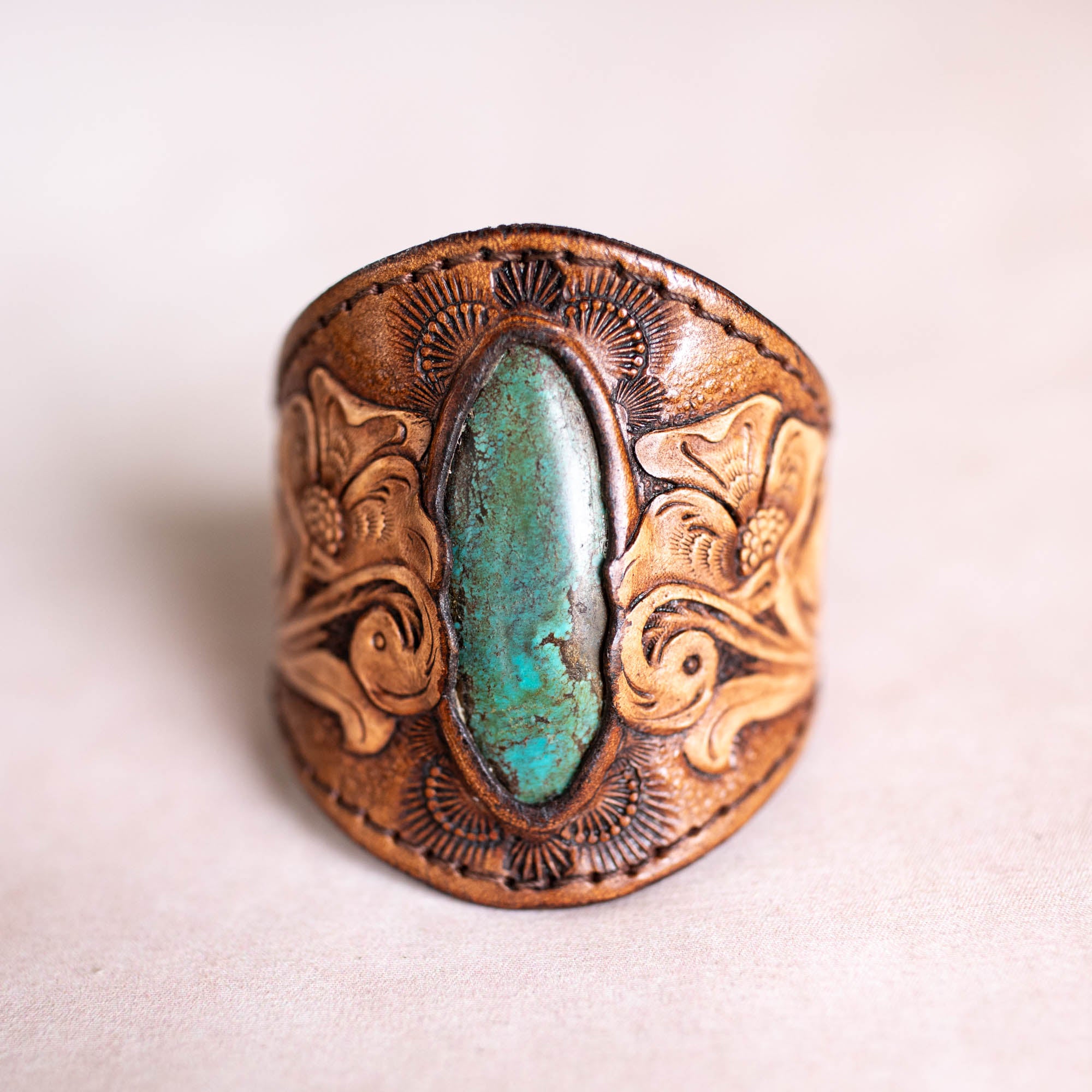 Western Floral Cuff with Turquoise