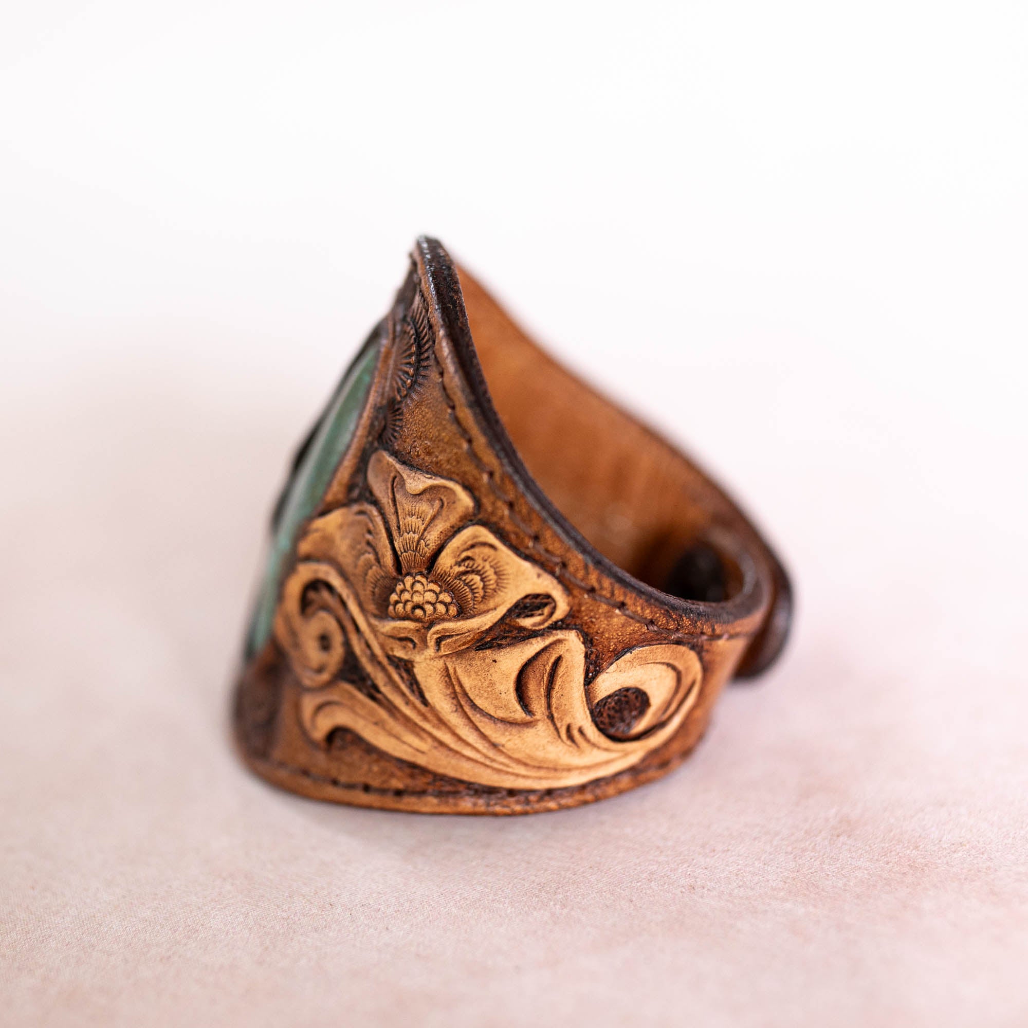 Western Floral Cuff with Turquoise