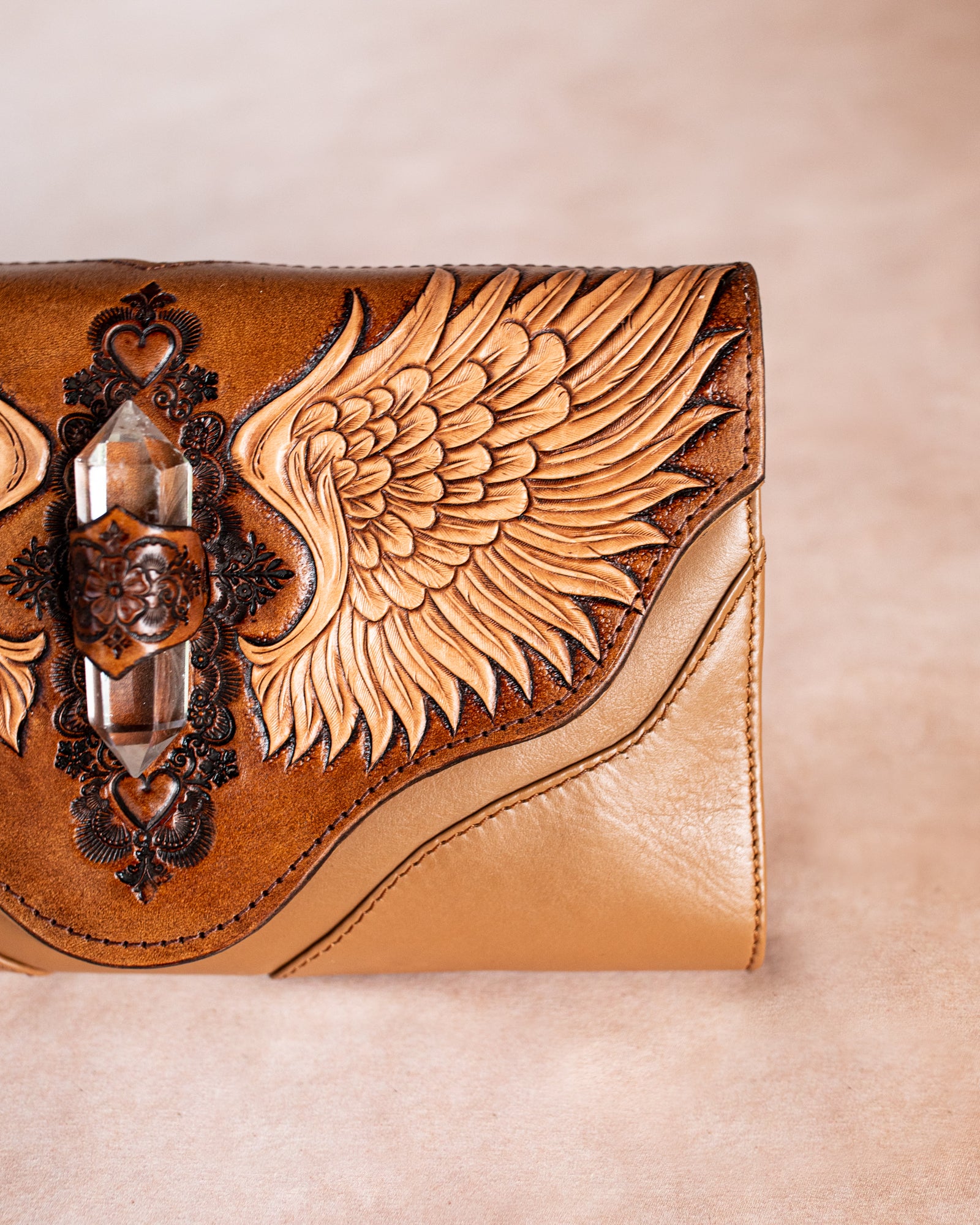 Guardian Wings Clutch with Quartz Crystal