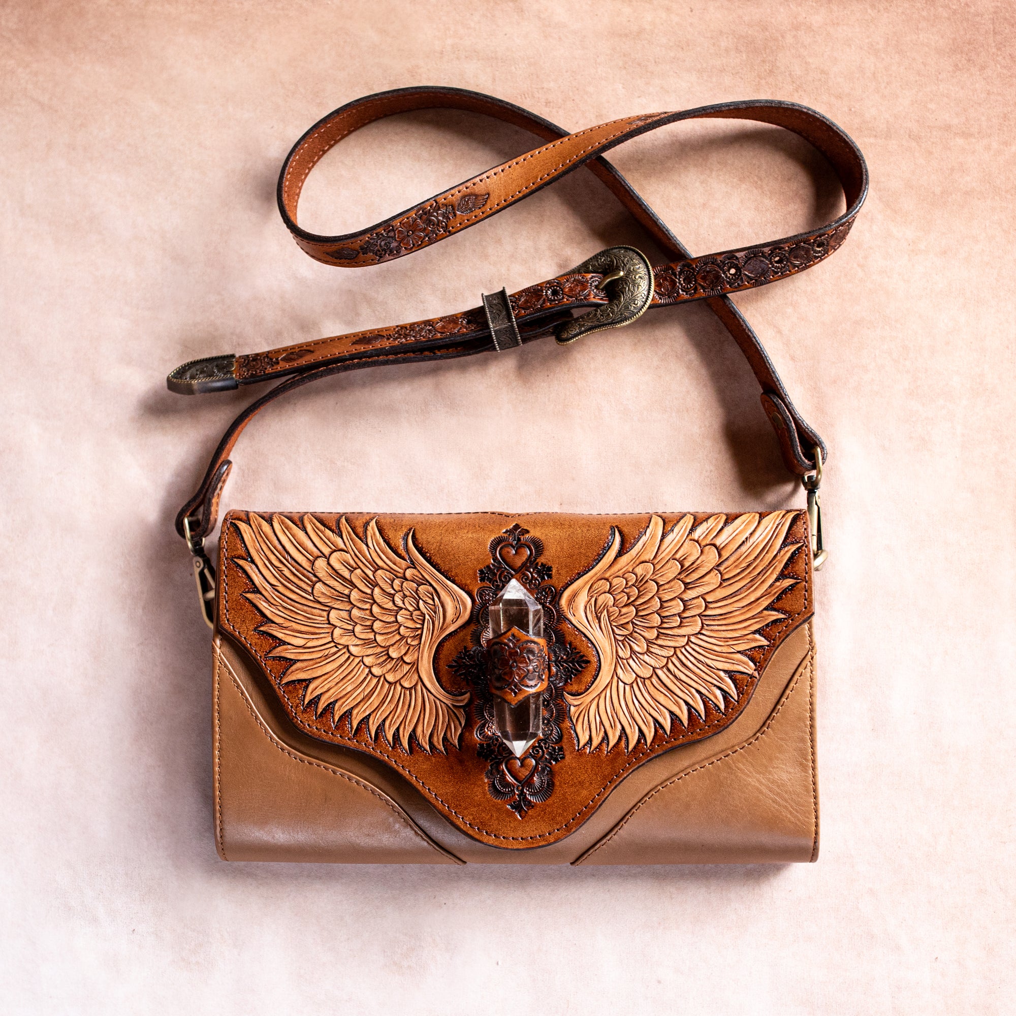 Guardian Wings Clutch with Quartz Crystal