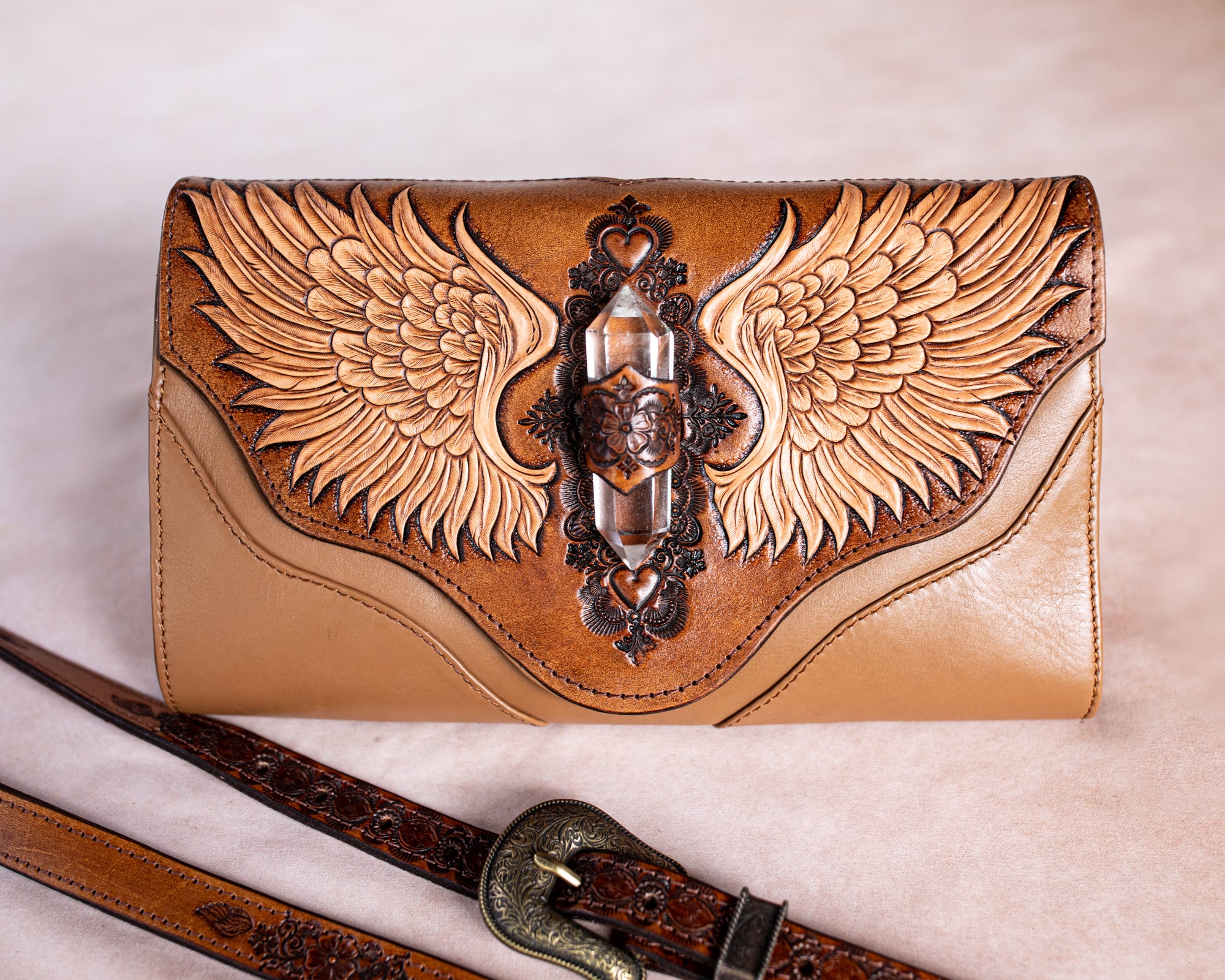 Guardian Wings Clutch with Quartz Crystal