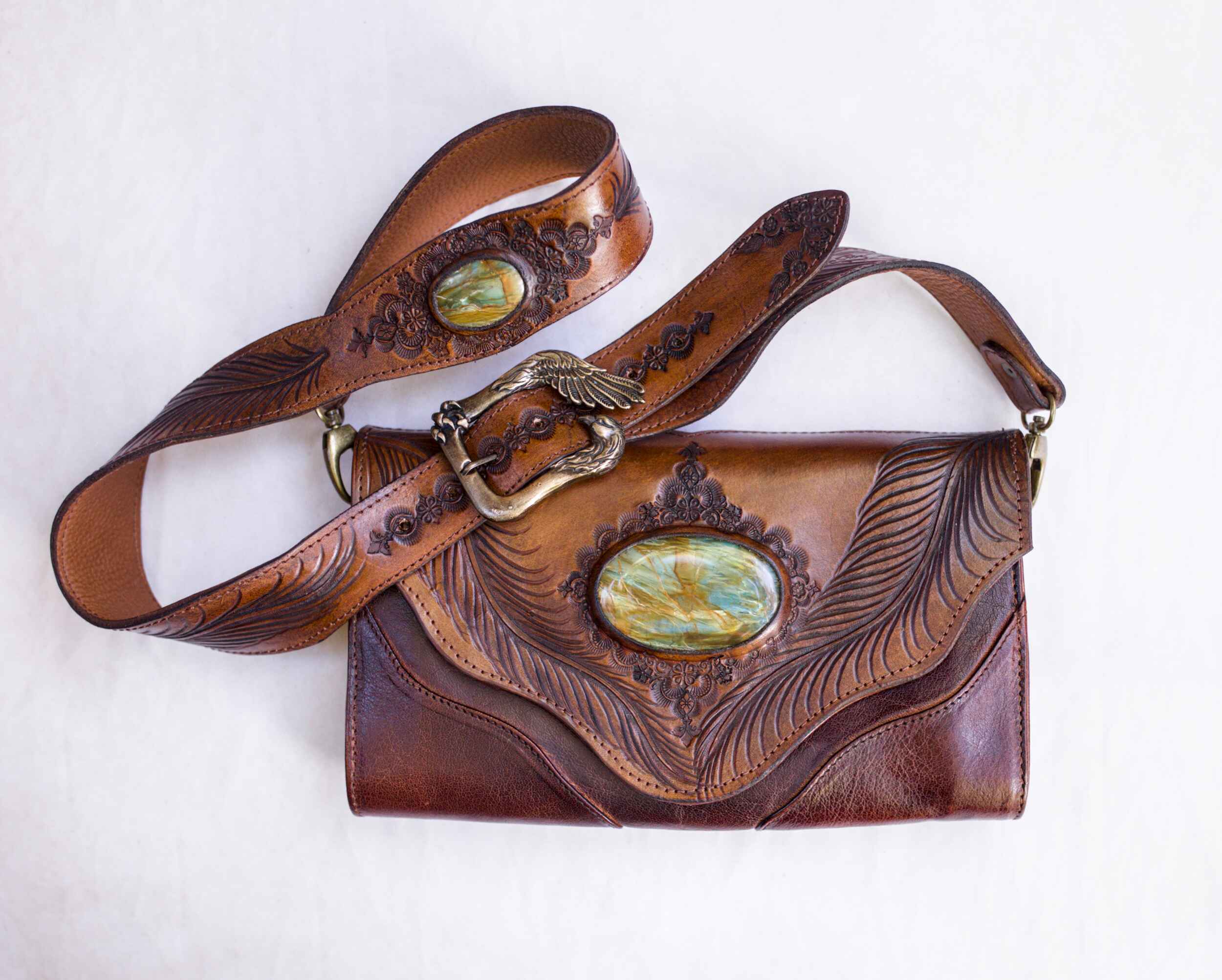 Eagle Feather Clutch with Dragon Stone