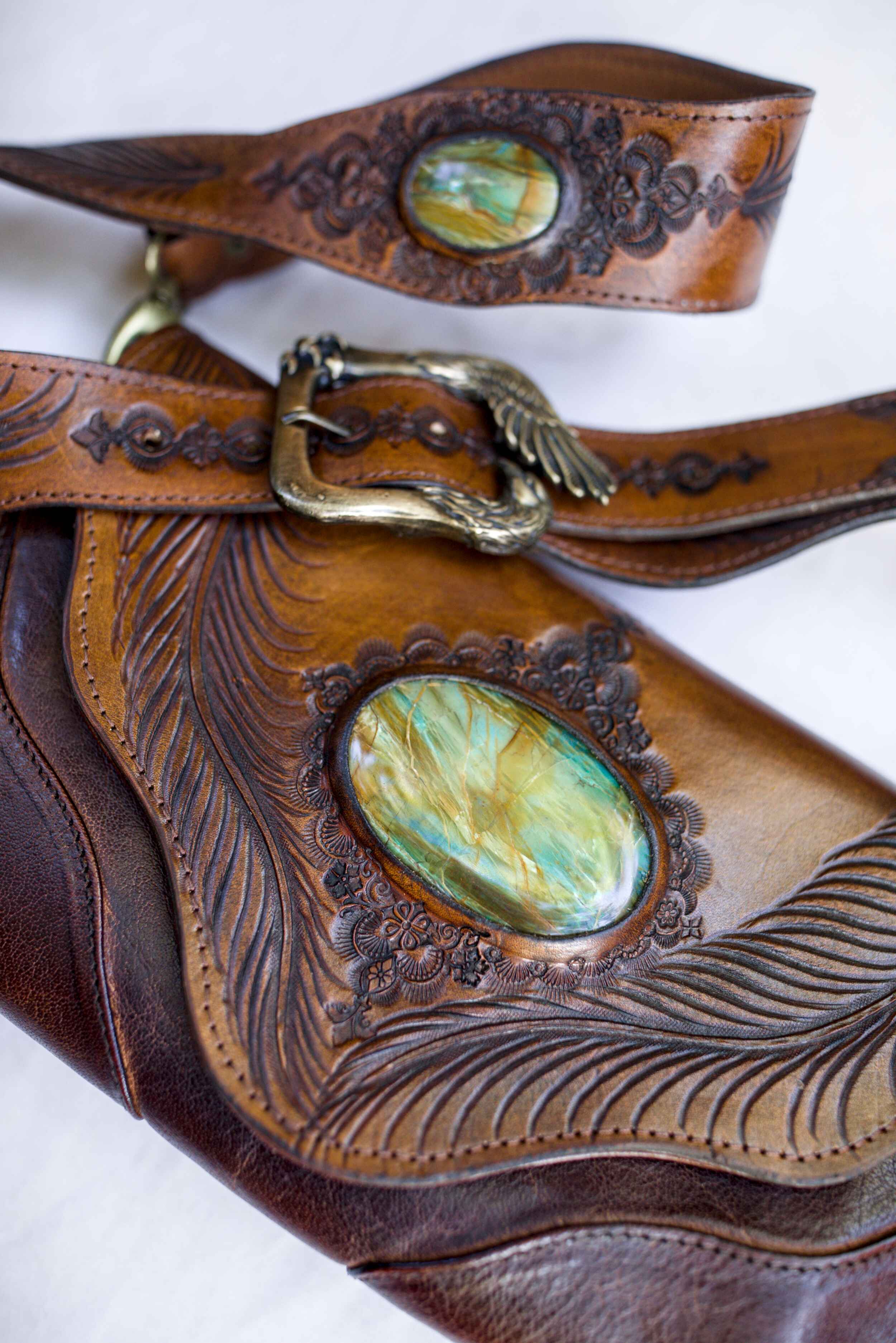 Eagle Feather Clutch with Dragon Stone