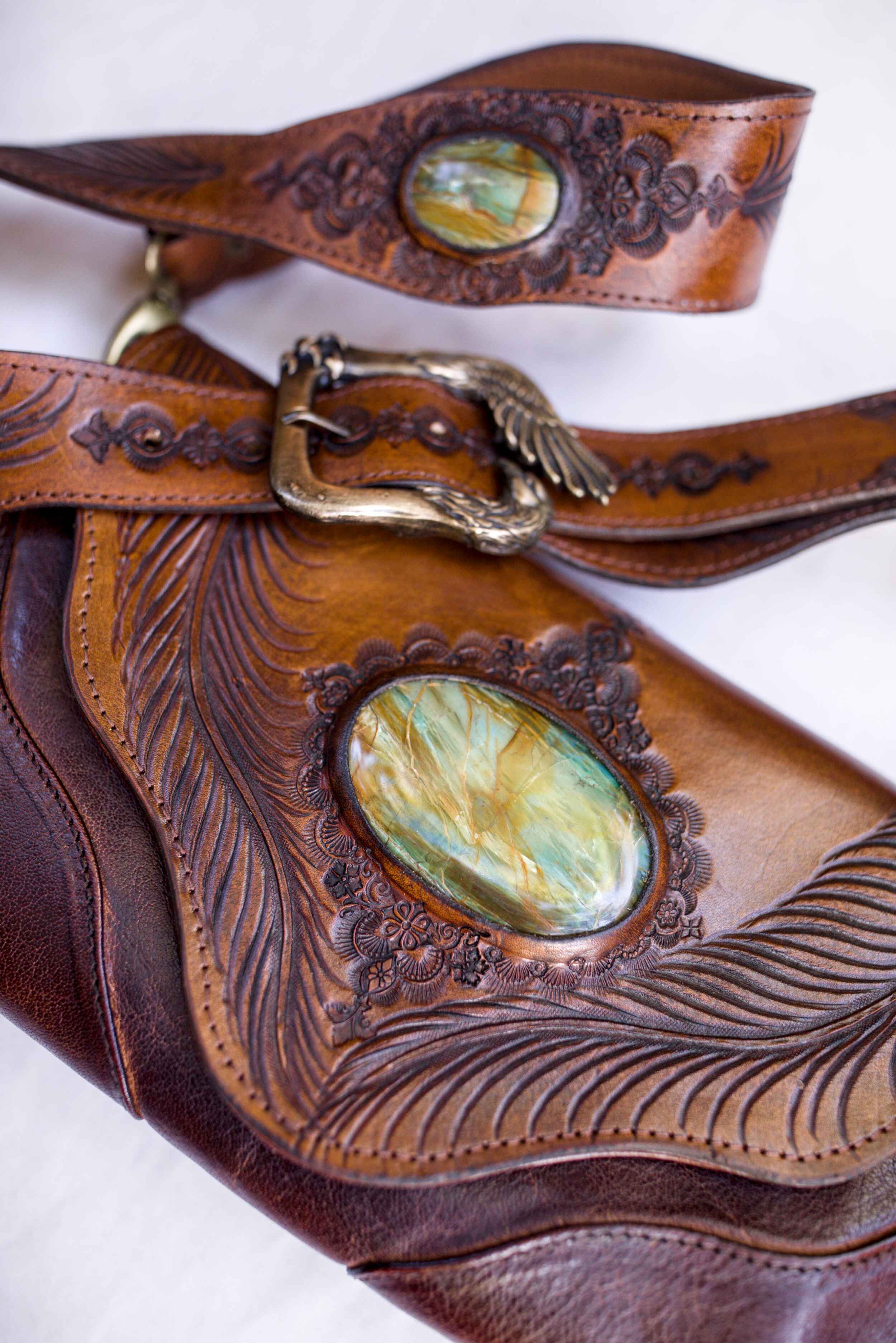 Eagle Feather Clutch with Dragon Stone