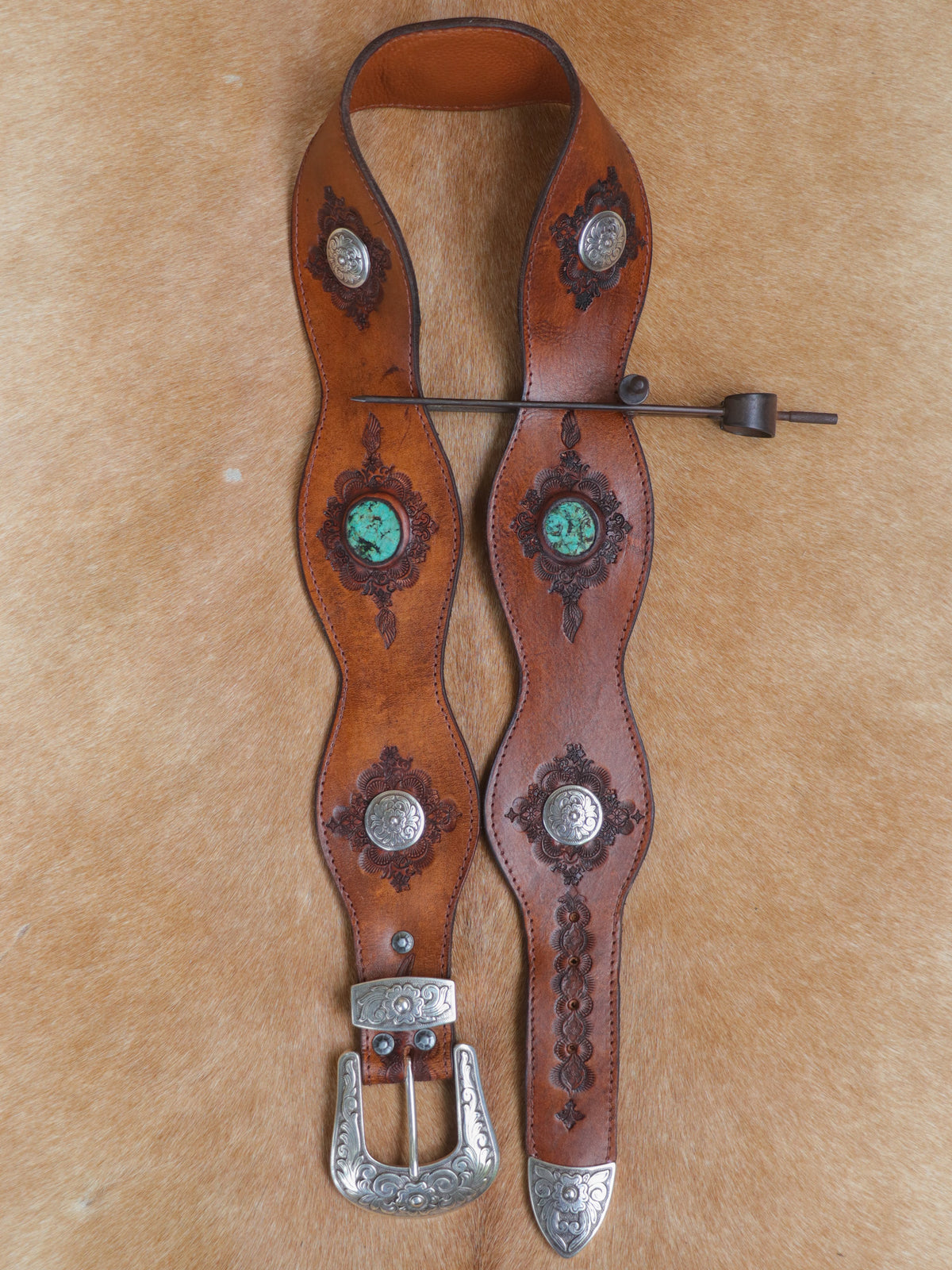 Diablo Concho Cowgirl Belt with Turquoise