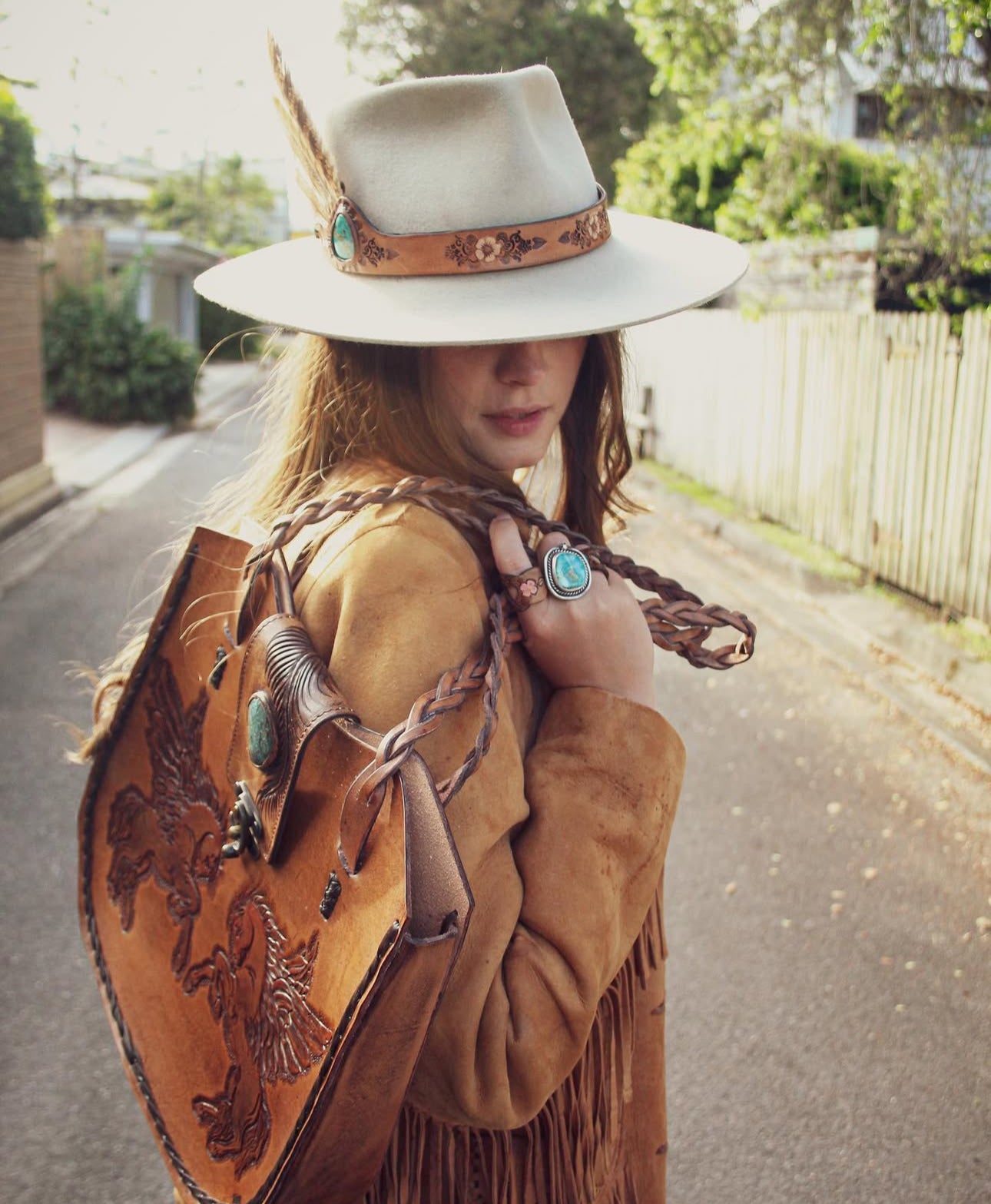Vintage Dream Chaser Tote Bag with Turquoise