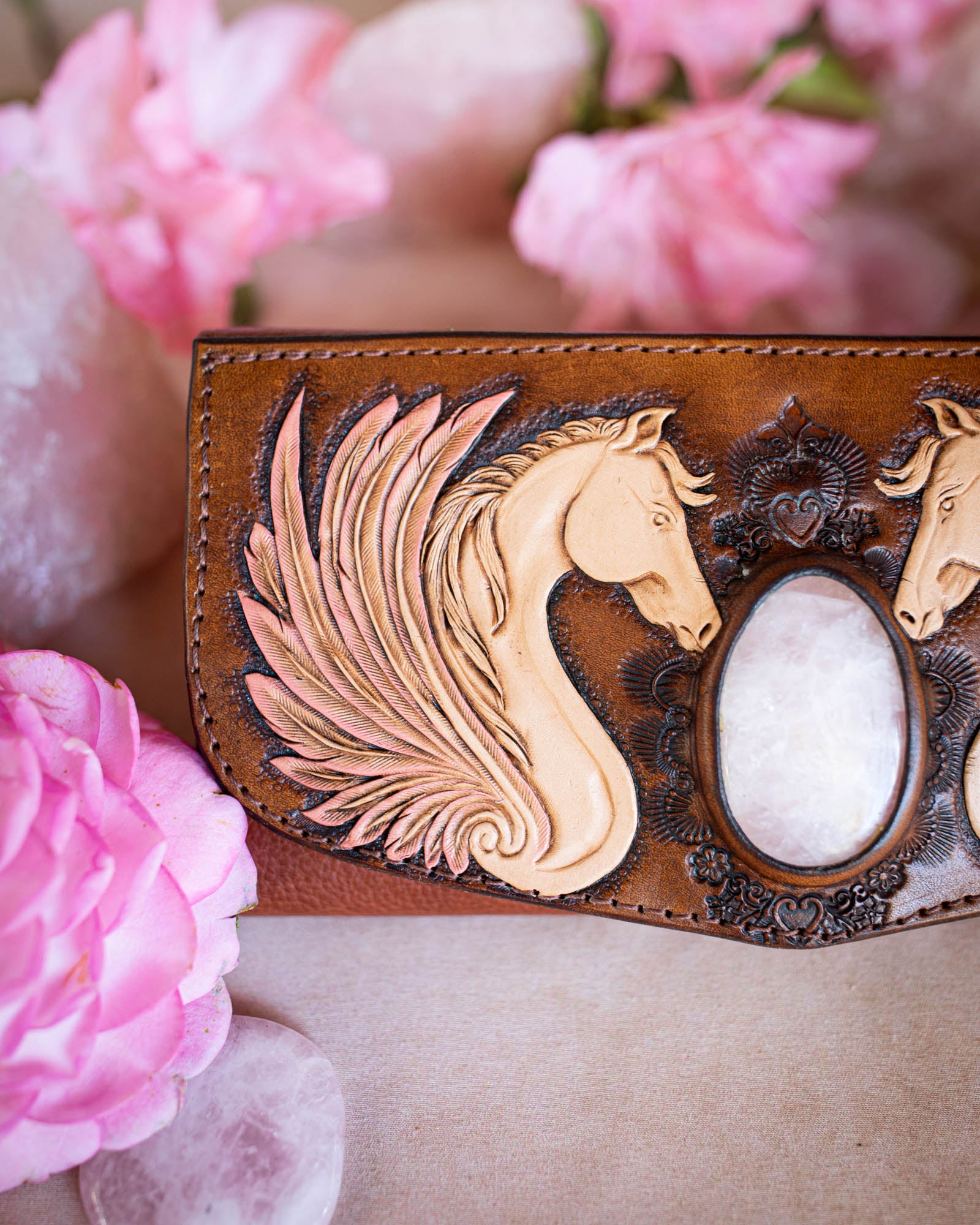 Pegasus Wallet with Rose Quartz