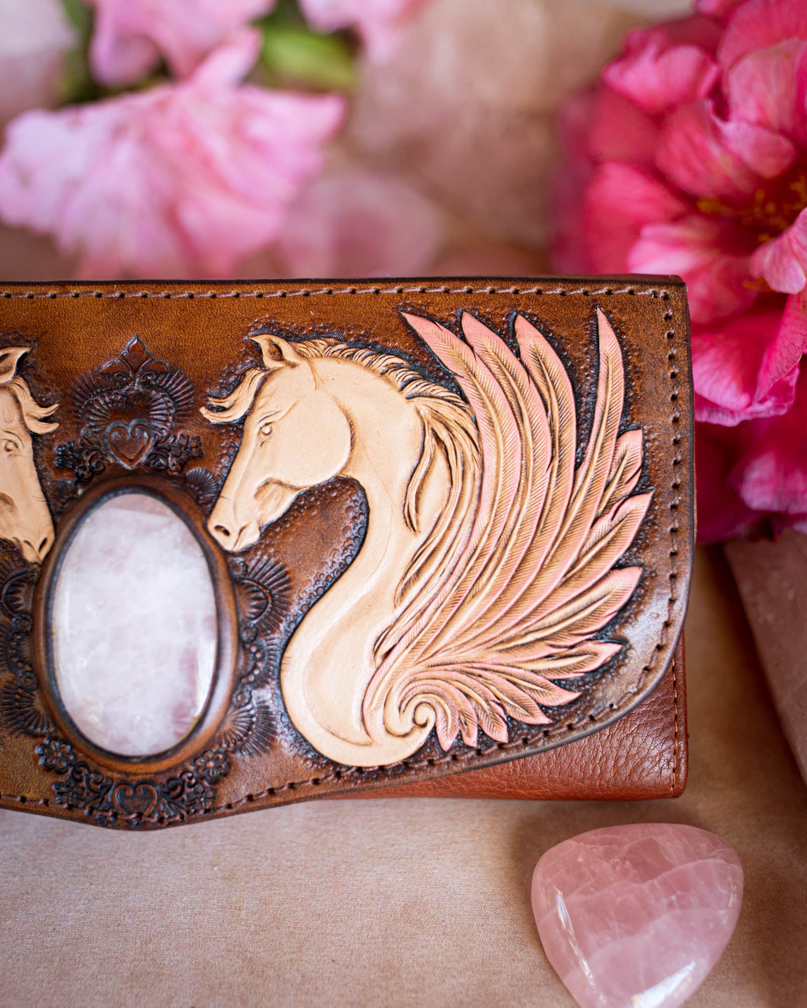Pegasus Wallet with Rose Quartz