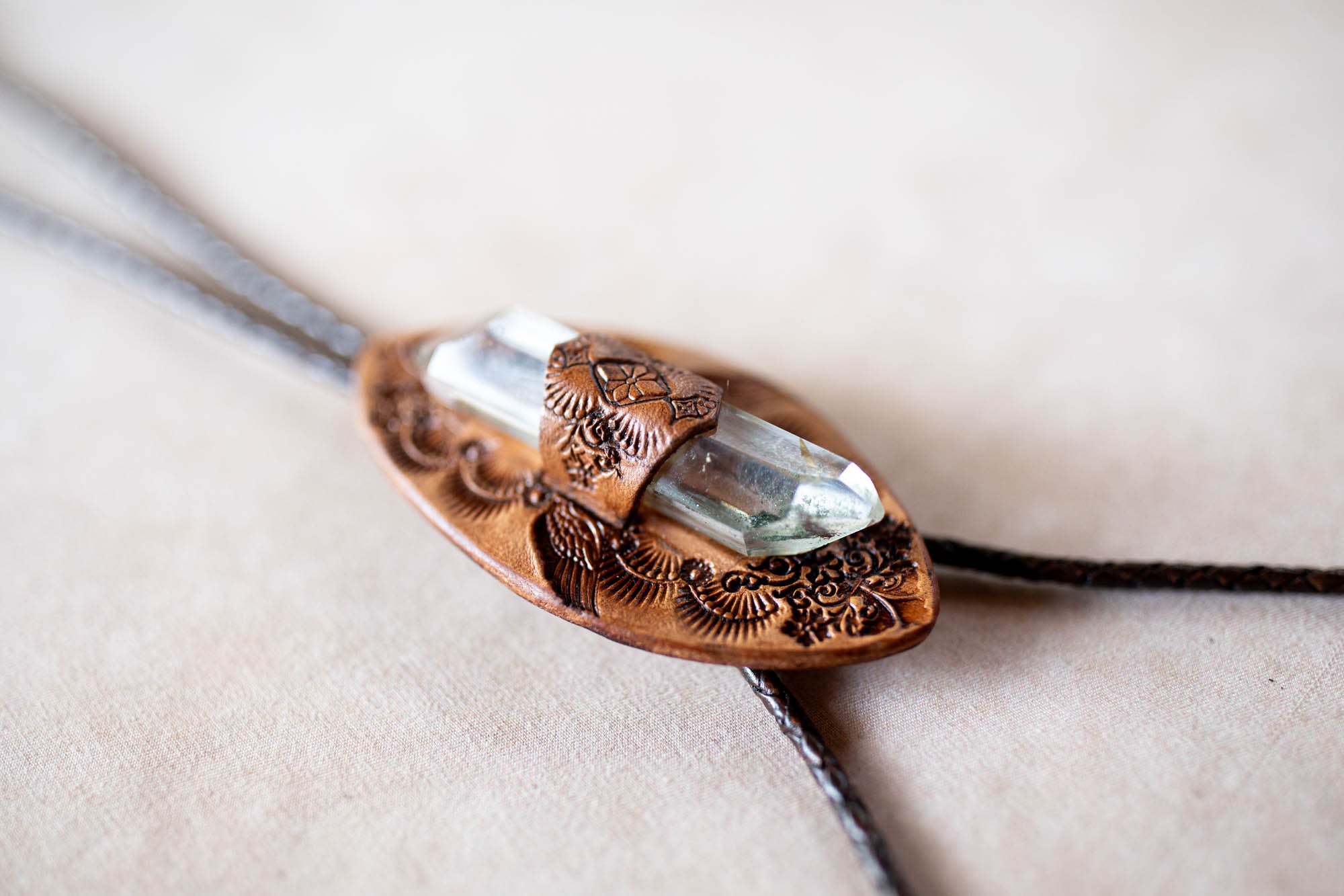 Priestess Bolo Tie with Quartz Crystal